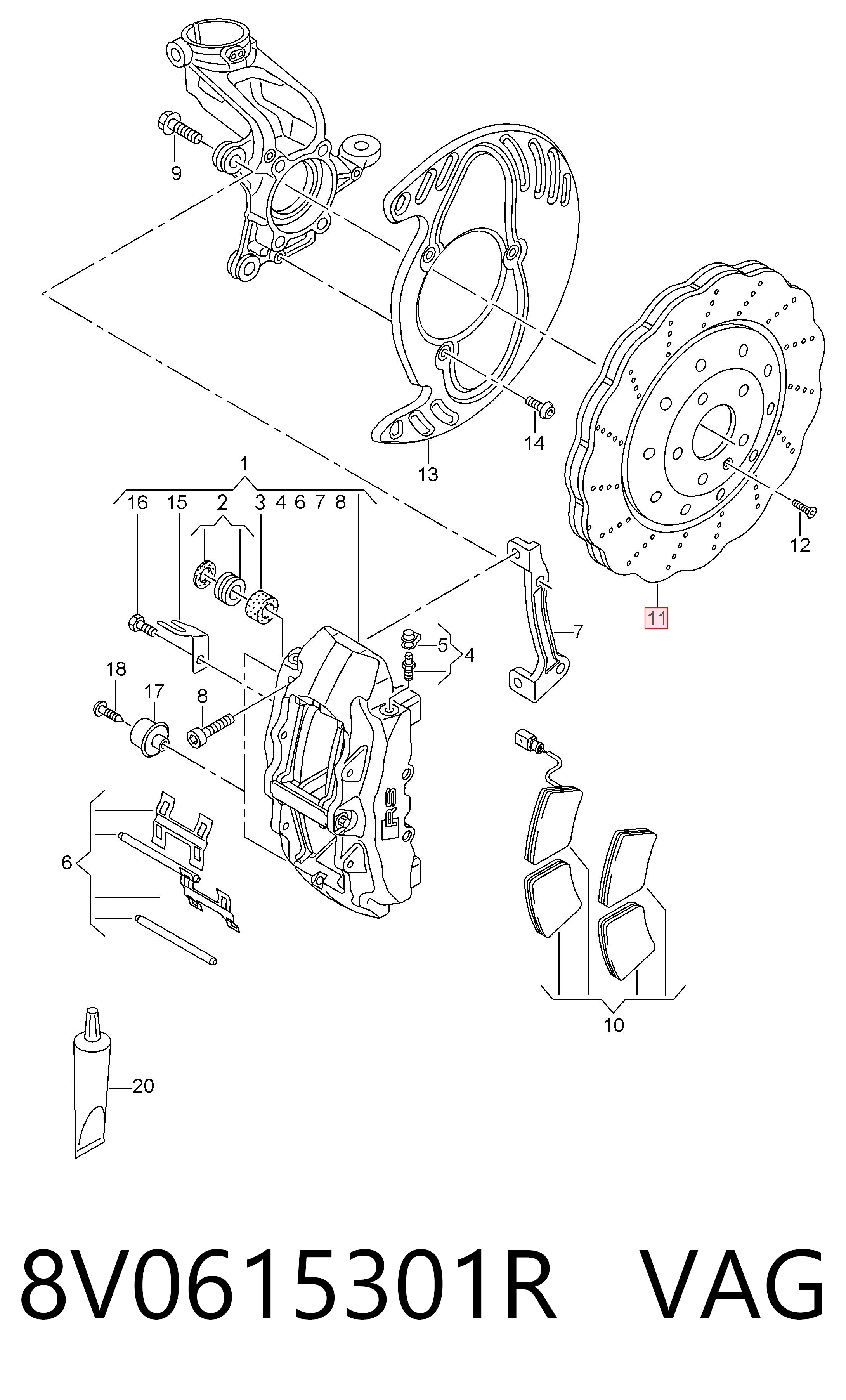 8V0615301R VAG Discos