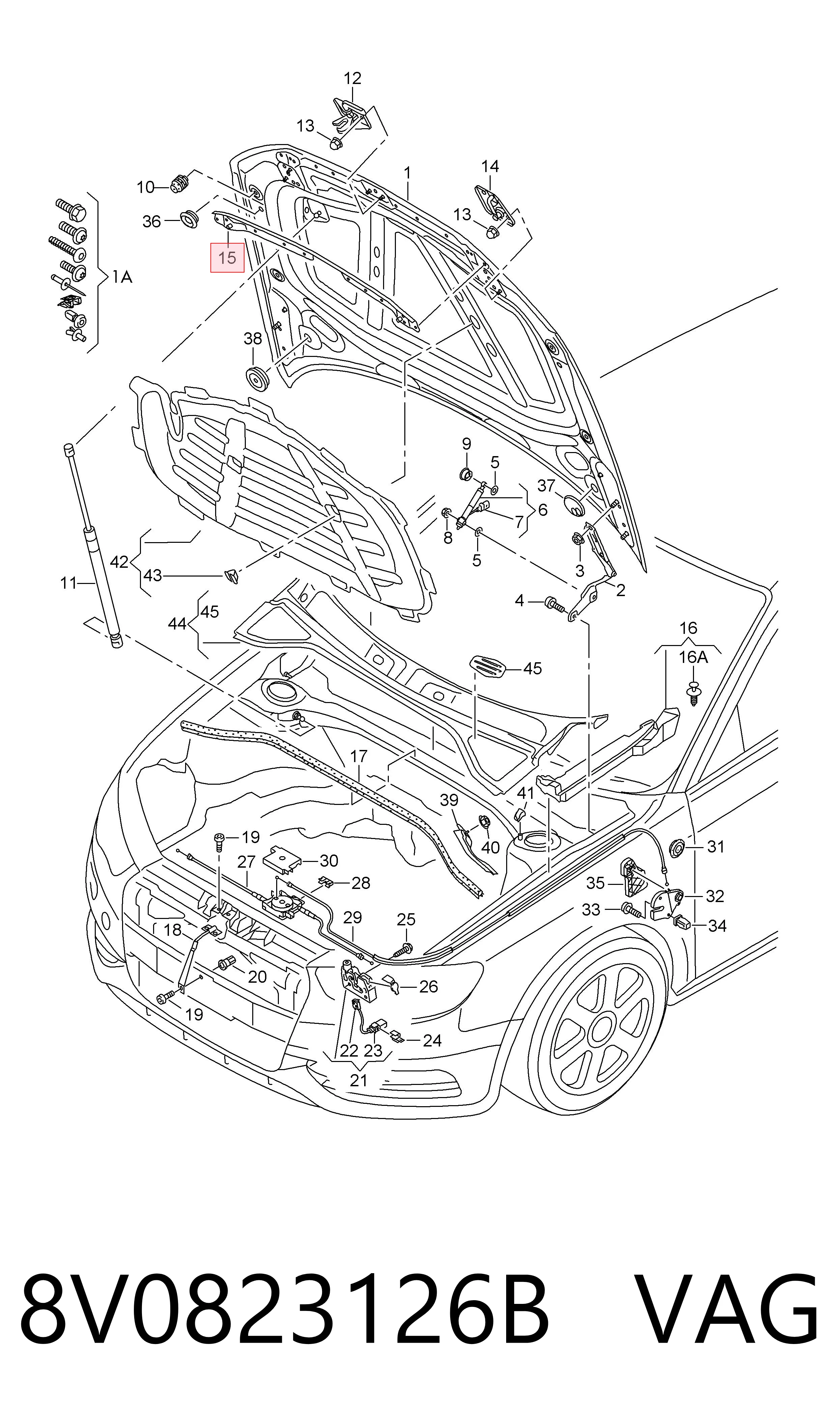 Comprar 8V0823126B VAG Sellador del capó