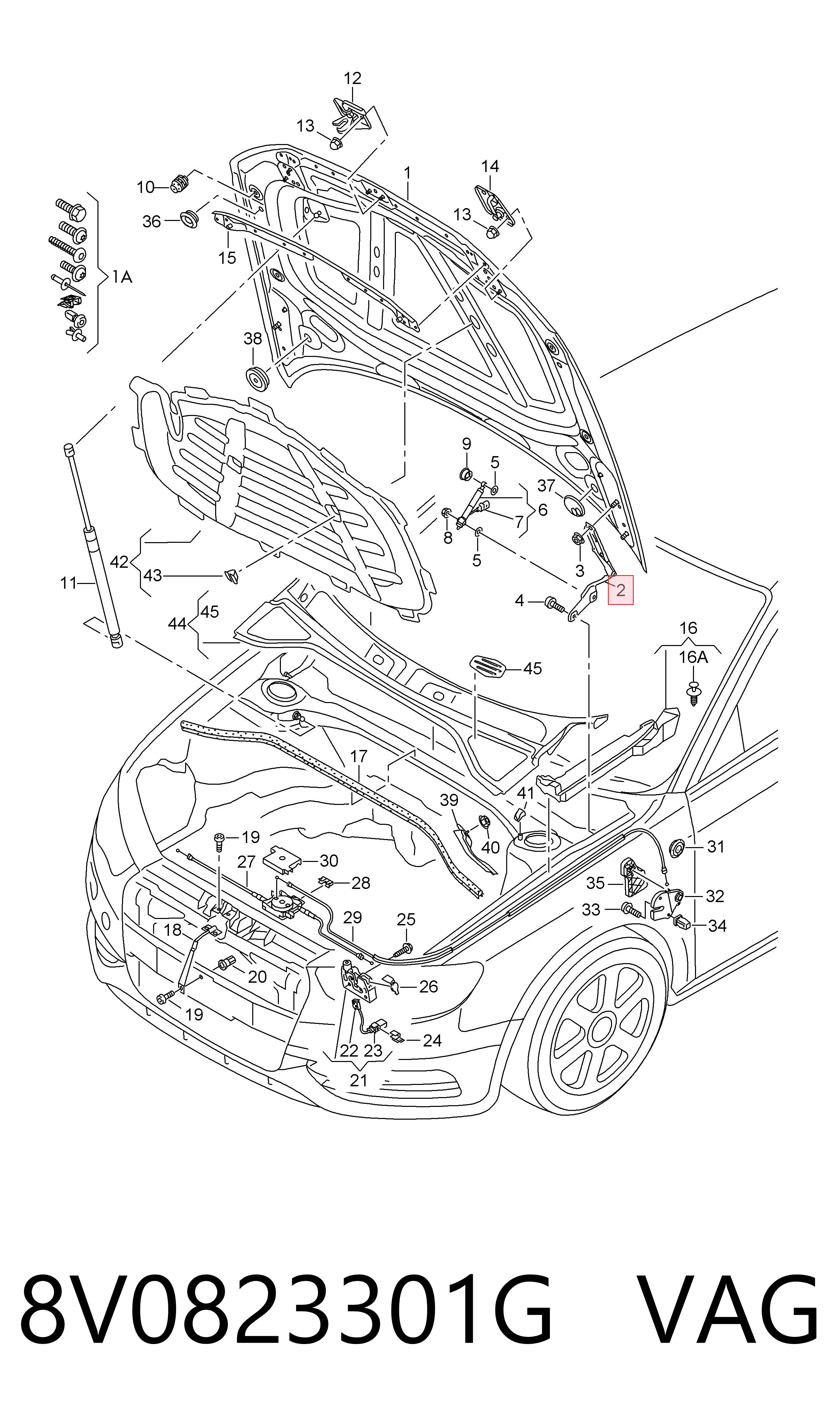 Comprar 8V0823301G VAG Bisagra izquierda del capó