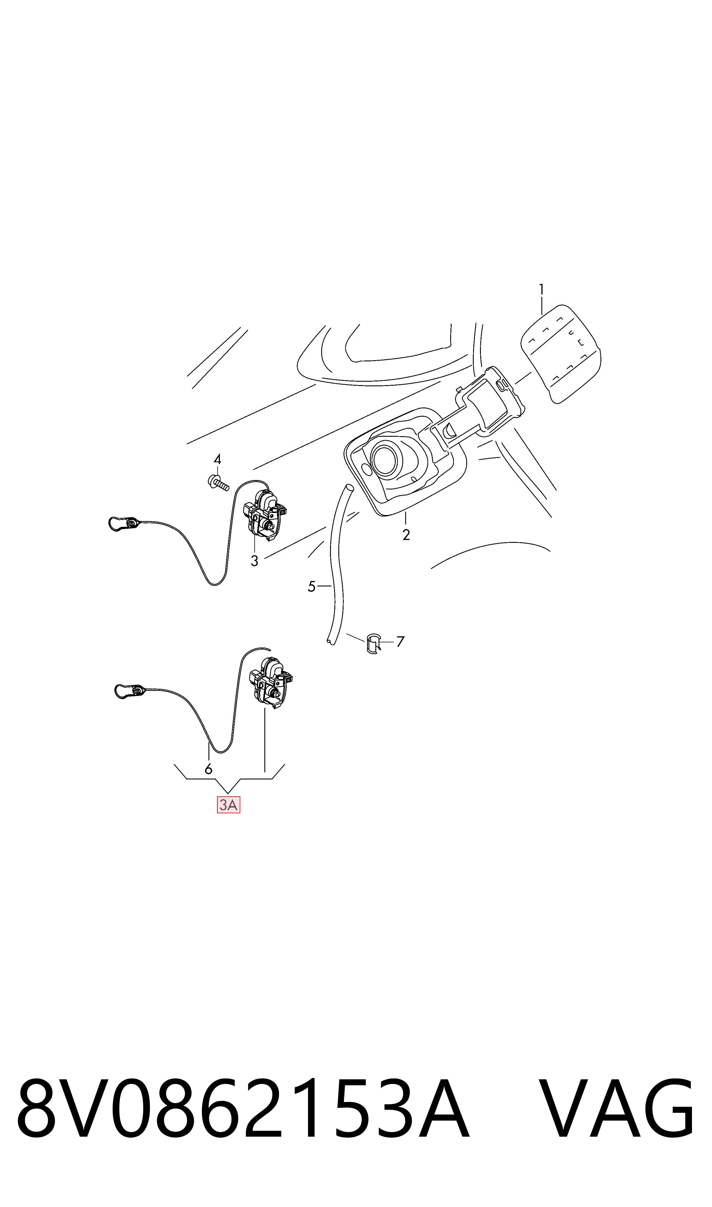 8V0862153A VAG Motor apertura de tapa combustible