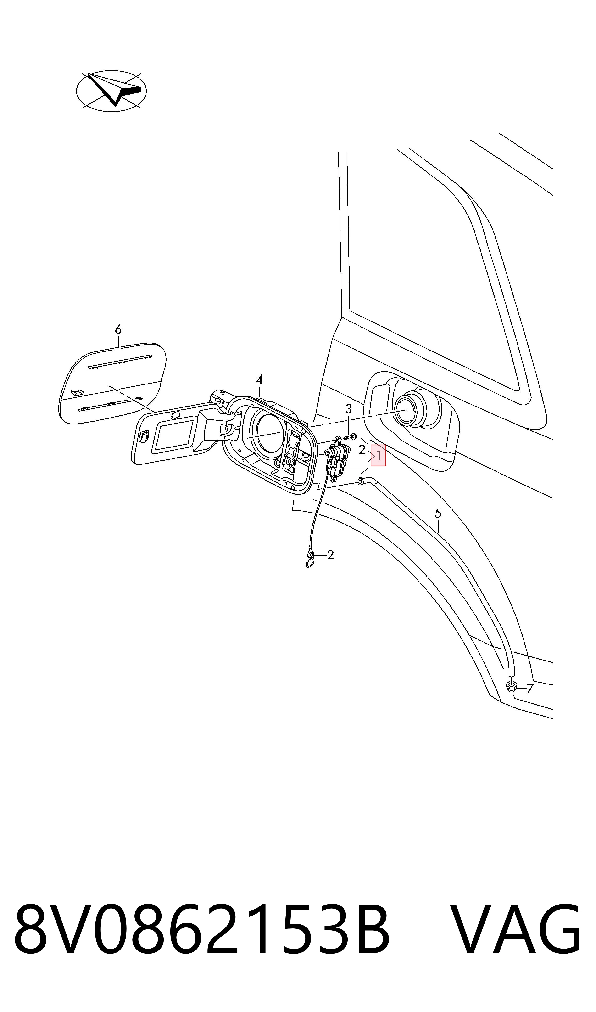 Cerradura de la tapa del depósito de combustible VAG 8V0862153B precio, desde 24,55 EUR