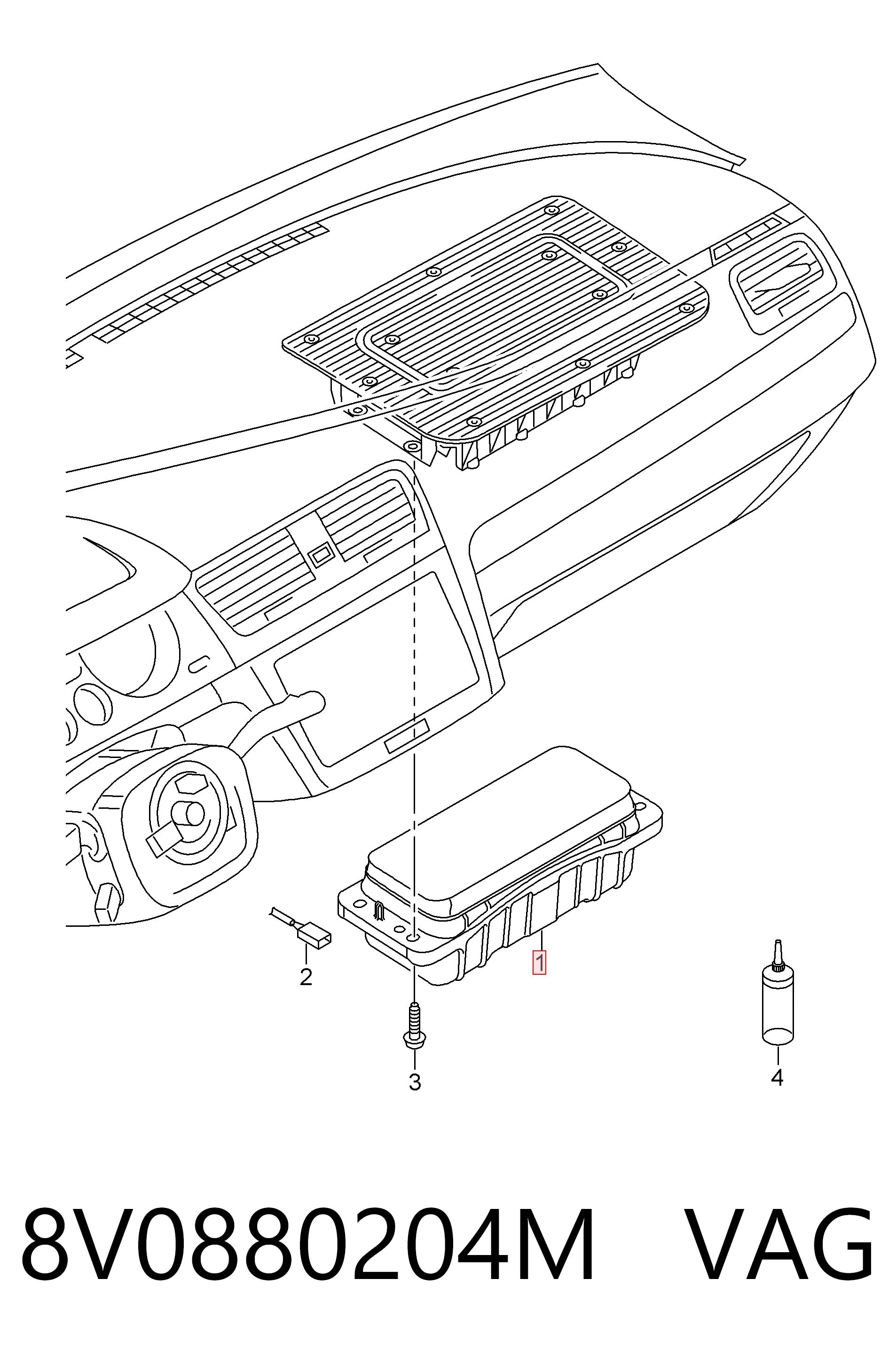 Comprar 8V0880204M VAG Airbag en el lado del acompañante 
