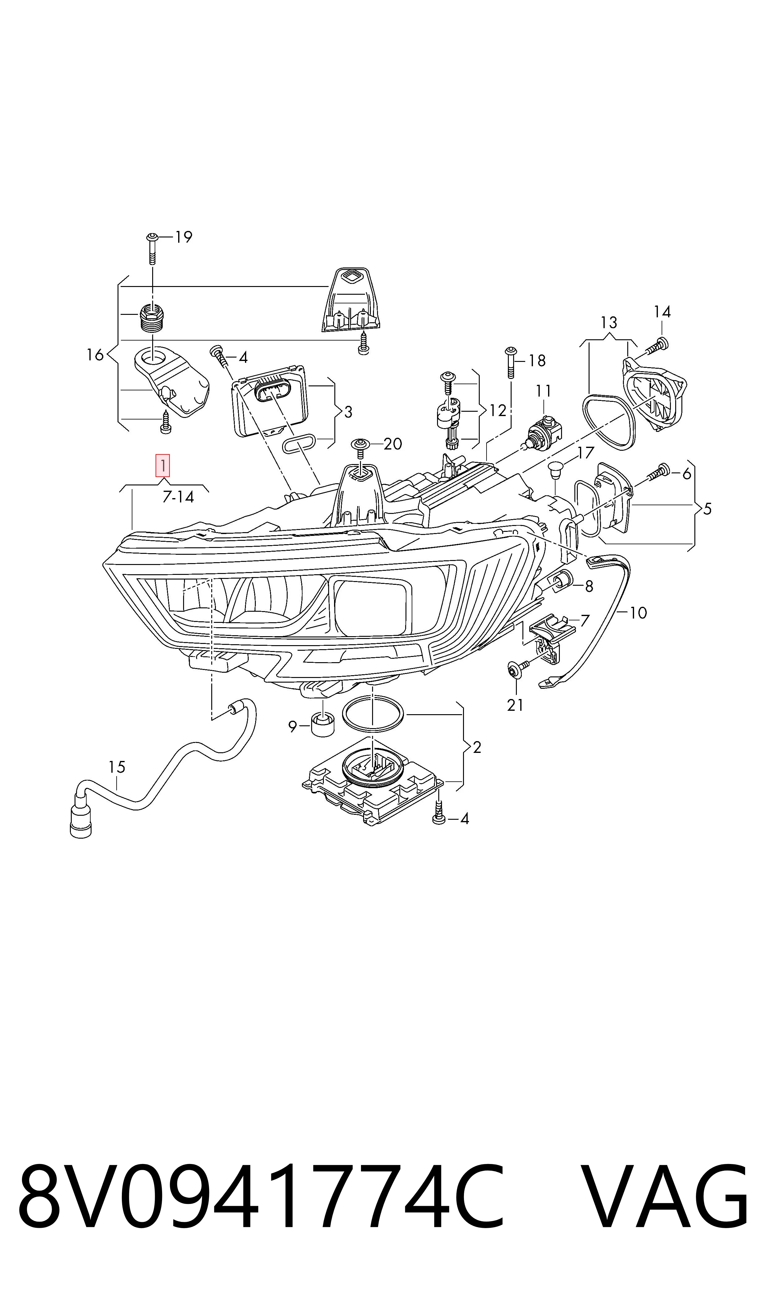 Comprar 8V0941774C VAG Faro derecho