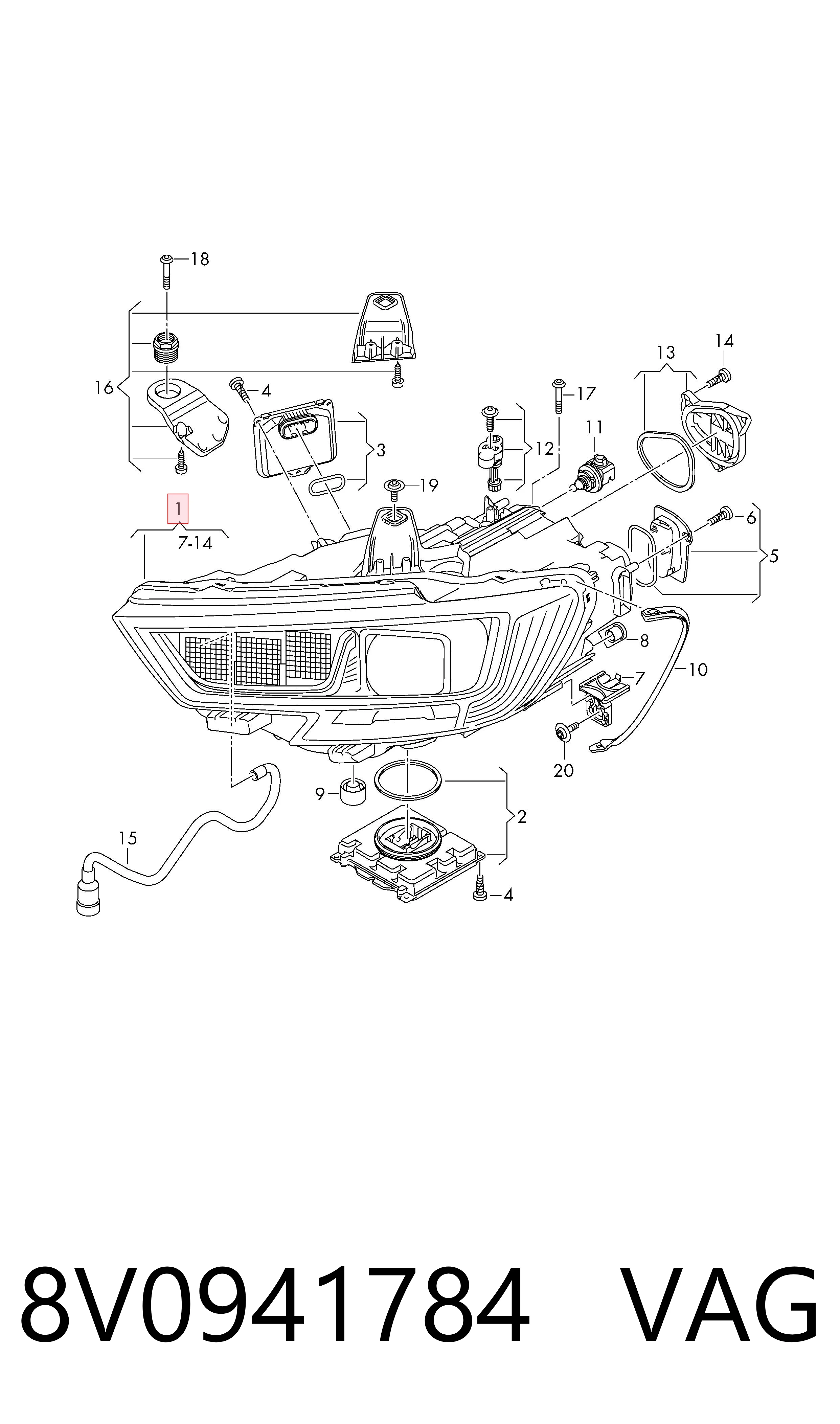Comprar 8V0941784C VAG Faro derecho