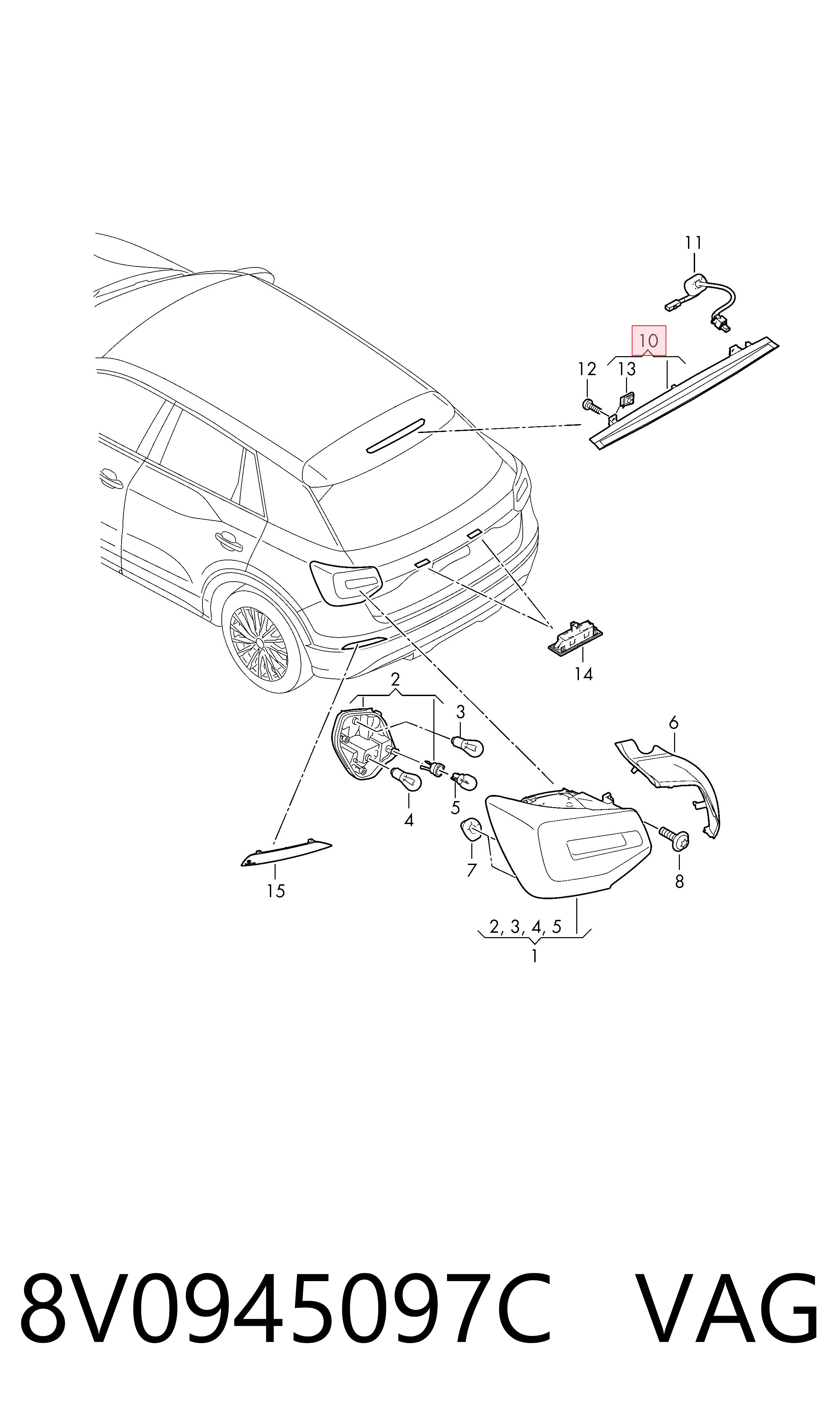 Comprar Luz de freno trasera adicional Audi Q2  GAB, GAG a bajo precio