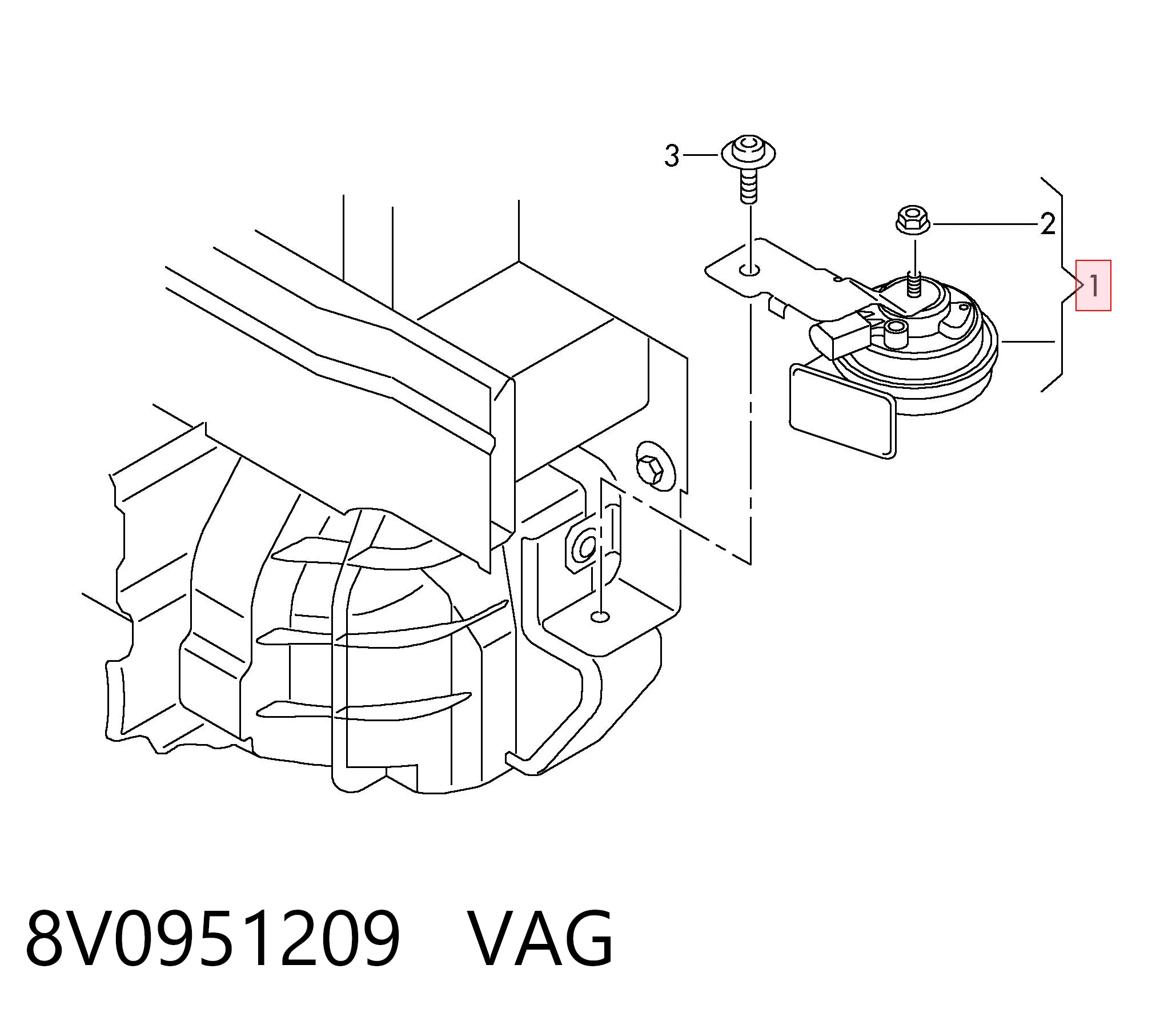 8V0951209 VAG Claxon