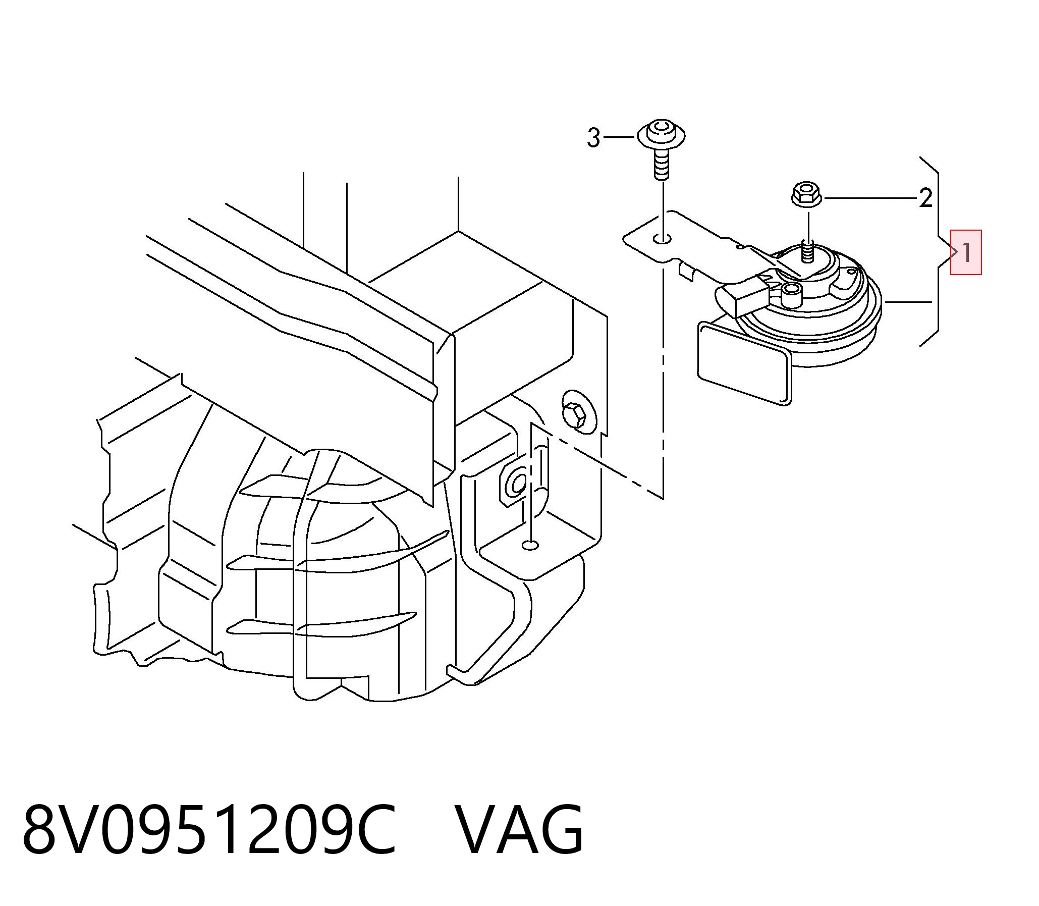 8V0951209C VAG Campana de alarma acústica