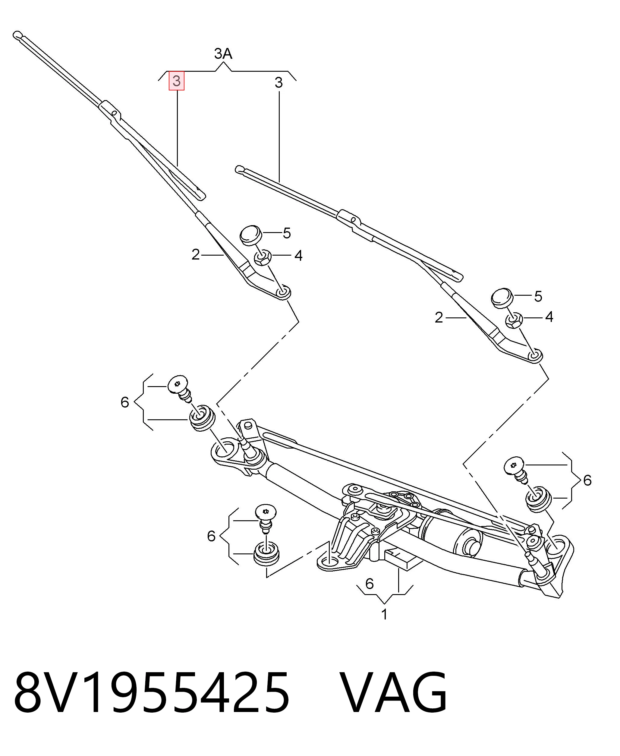 Comprar Escobilla del limpiaparabrisas del lado del conductor Seat Leon KL1, KLG a bajo precio