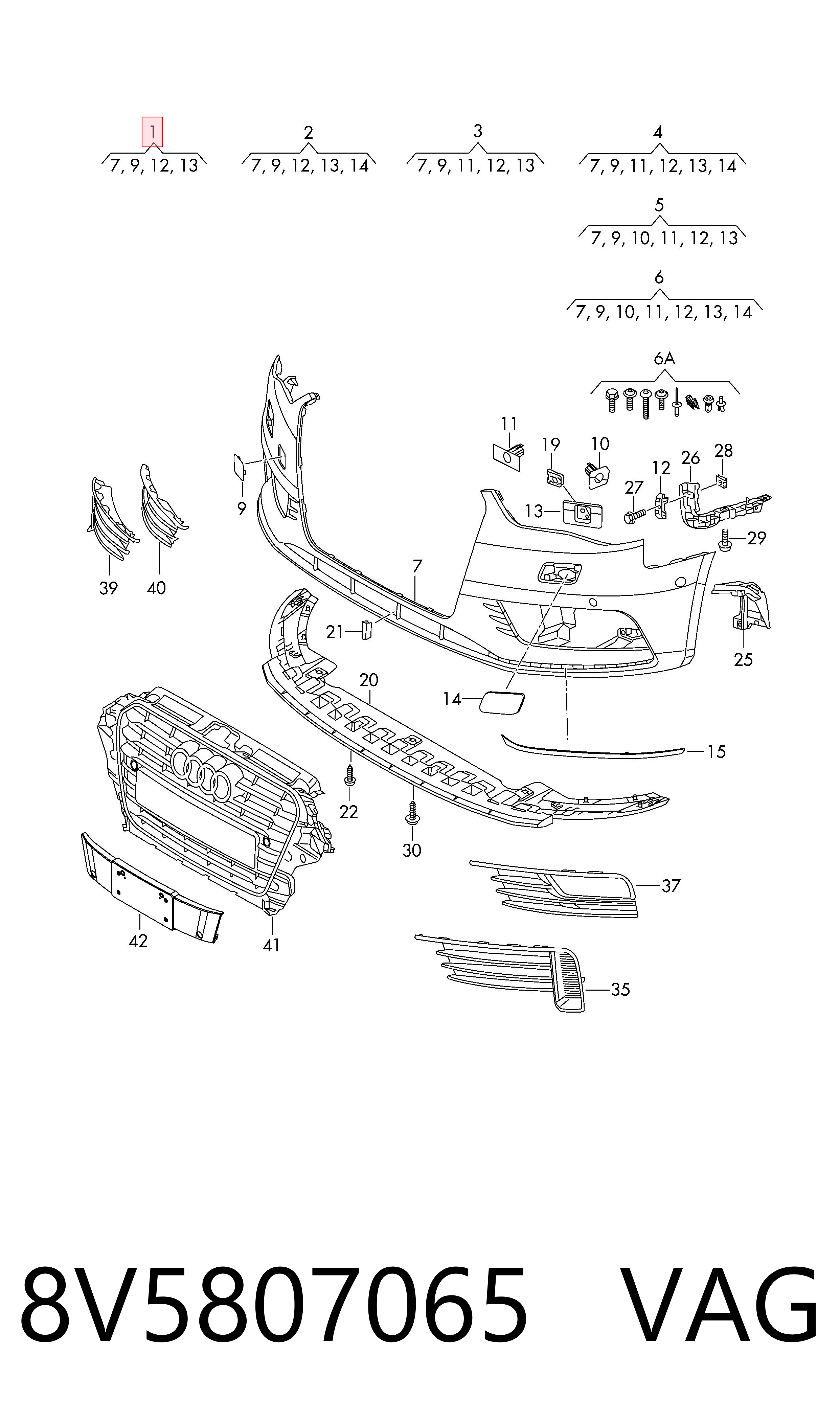 Parachoques Audi A3 
