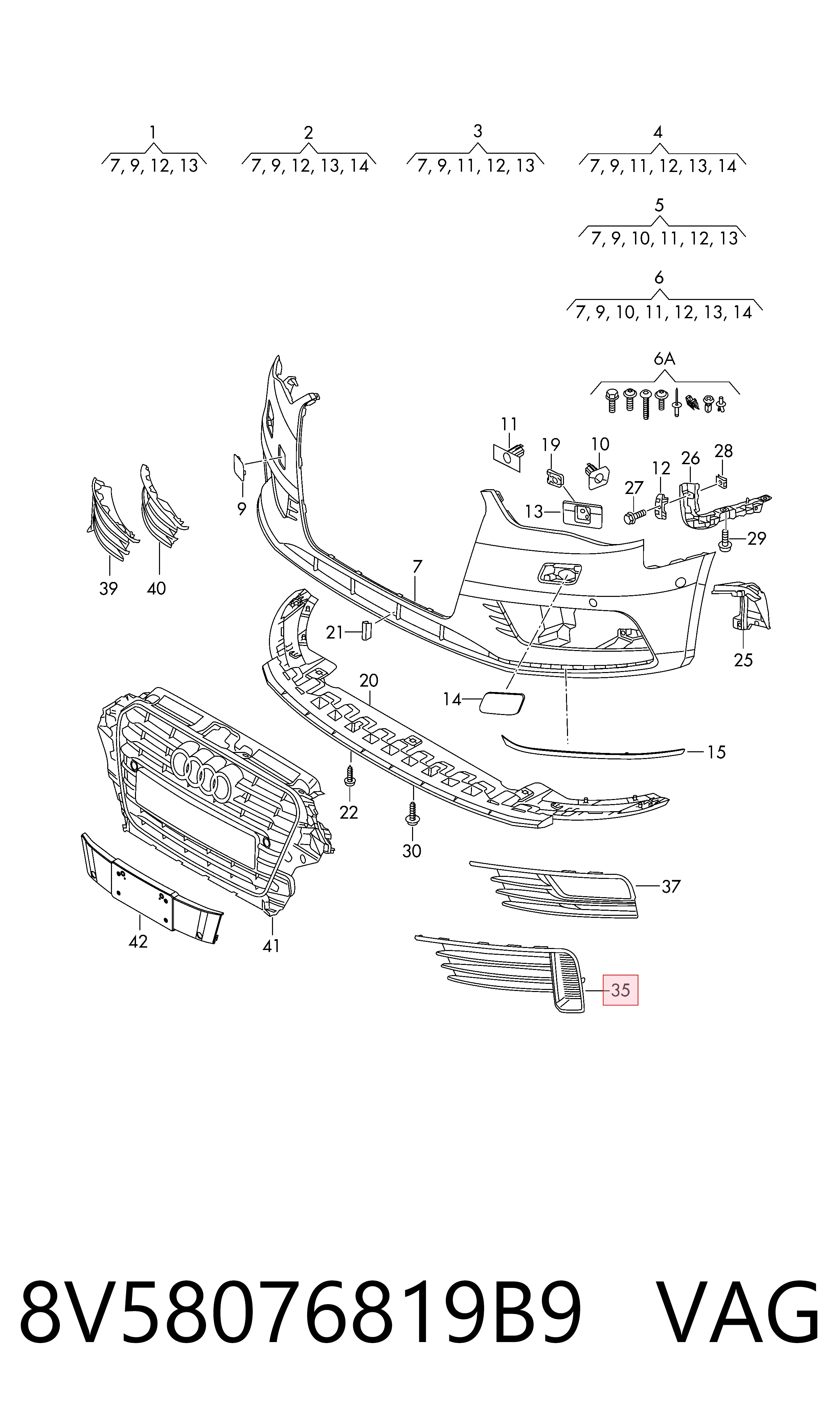 8V58076819B9 VAG
