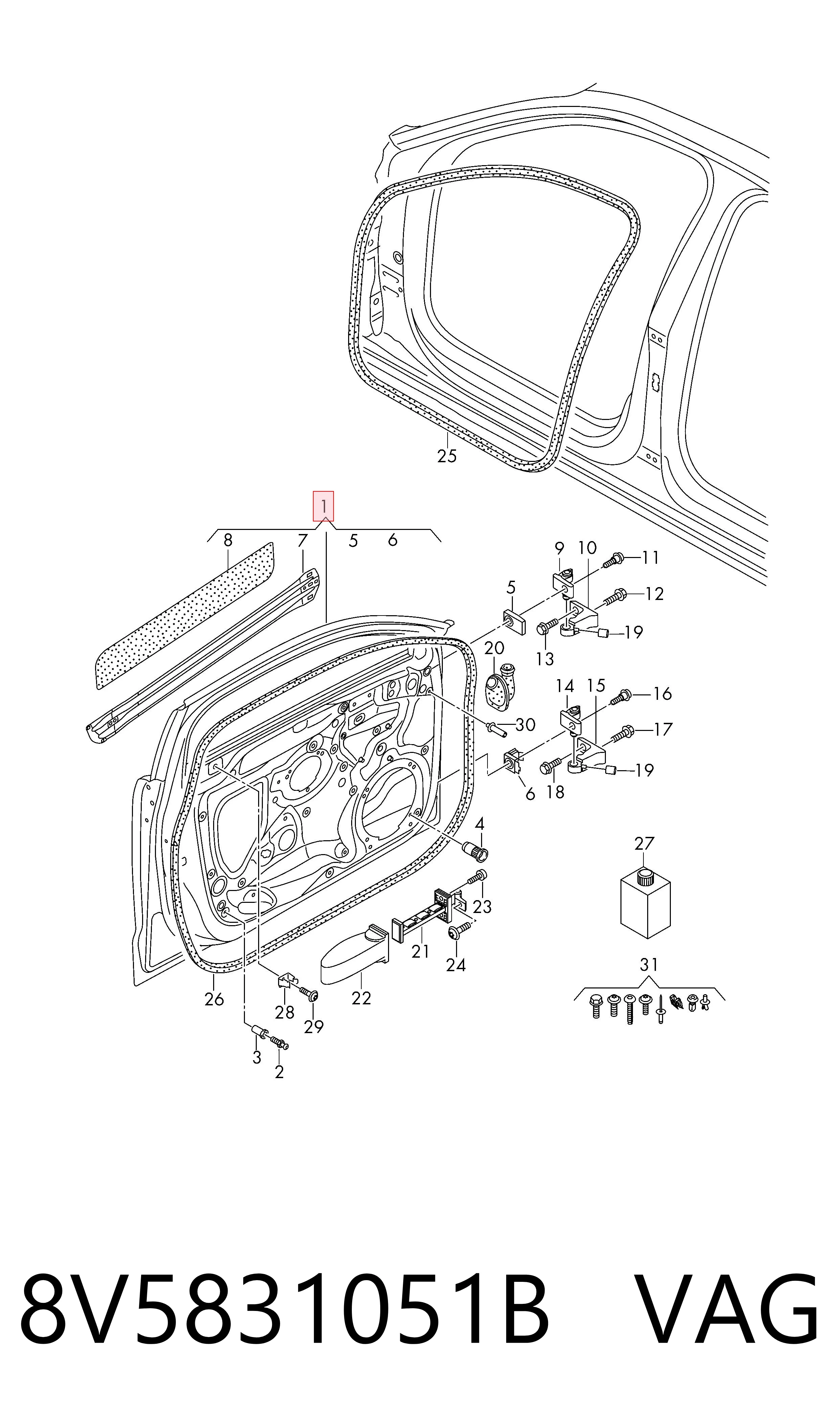 Puerta de coche, delantera, izquierda Audi A3 sedán (8VS, 8VM) (2013 - 2020) precio, desde 66,55 EUR