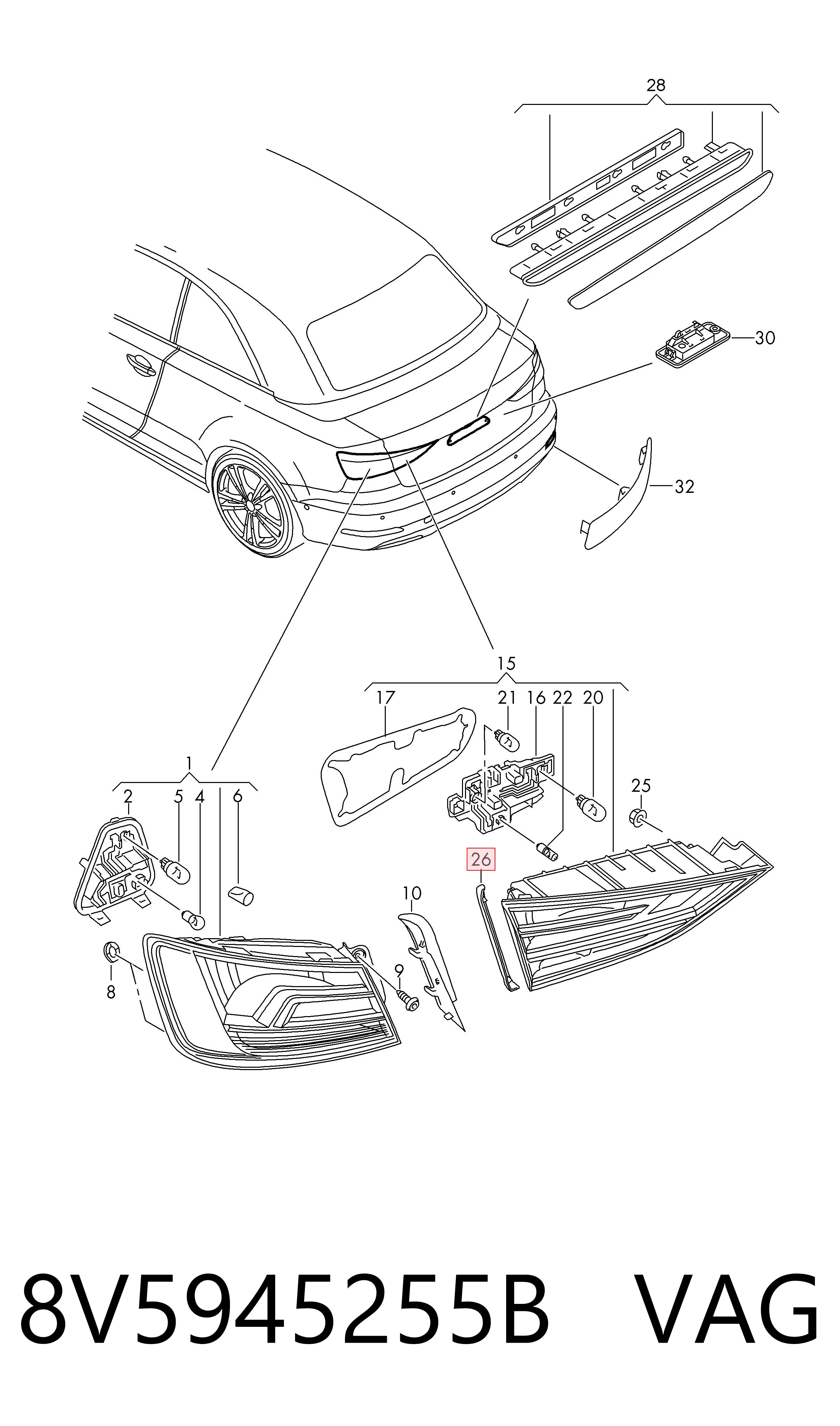  VAG 8V5945255B precio, desde 18,40 EUR