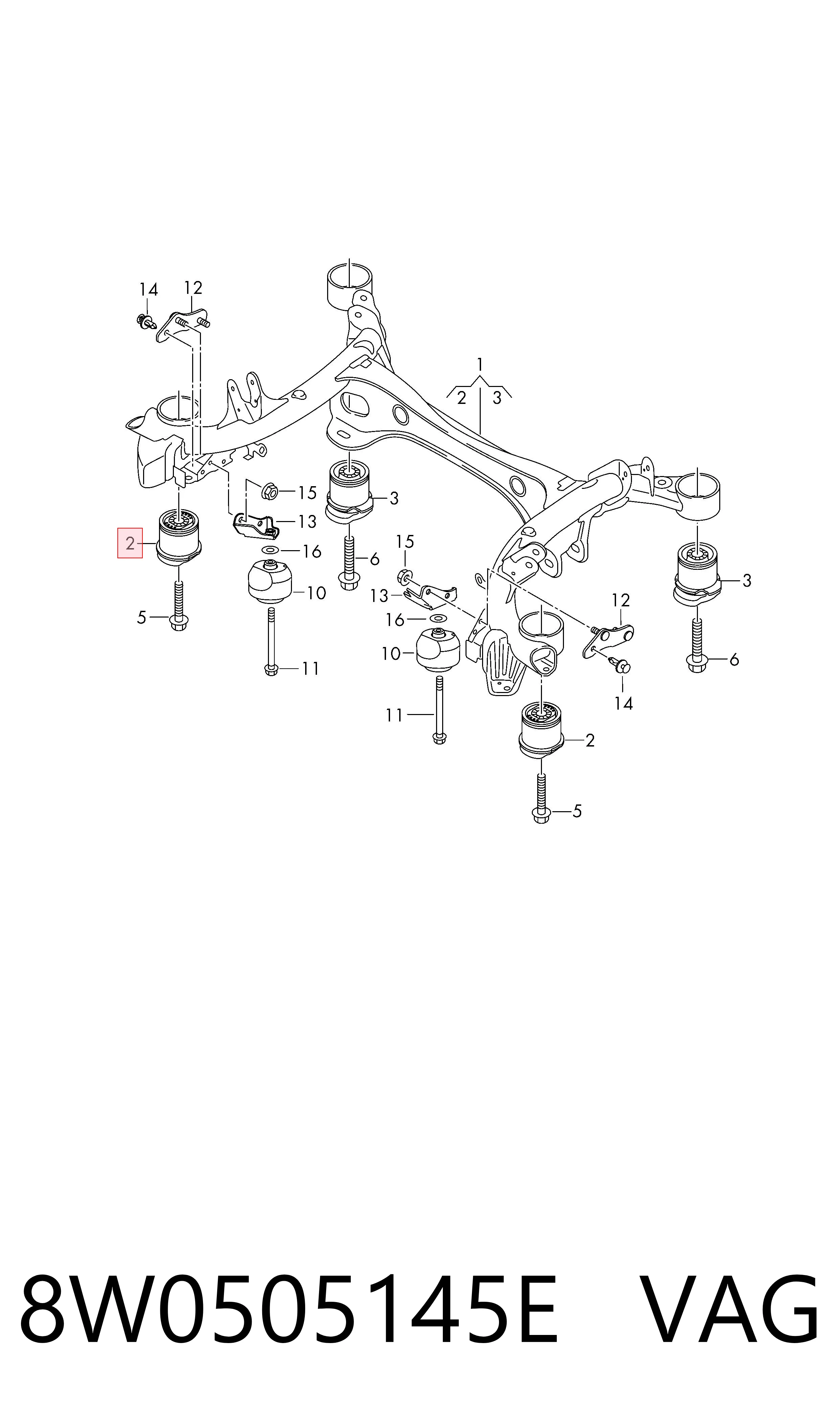 Comprar Buje de la viga trasera Audi A4  8W5, 8WD a bajo precio