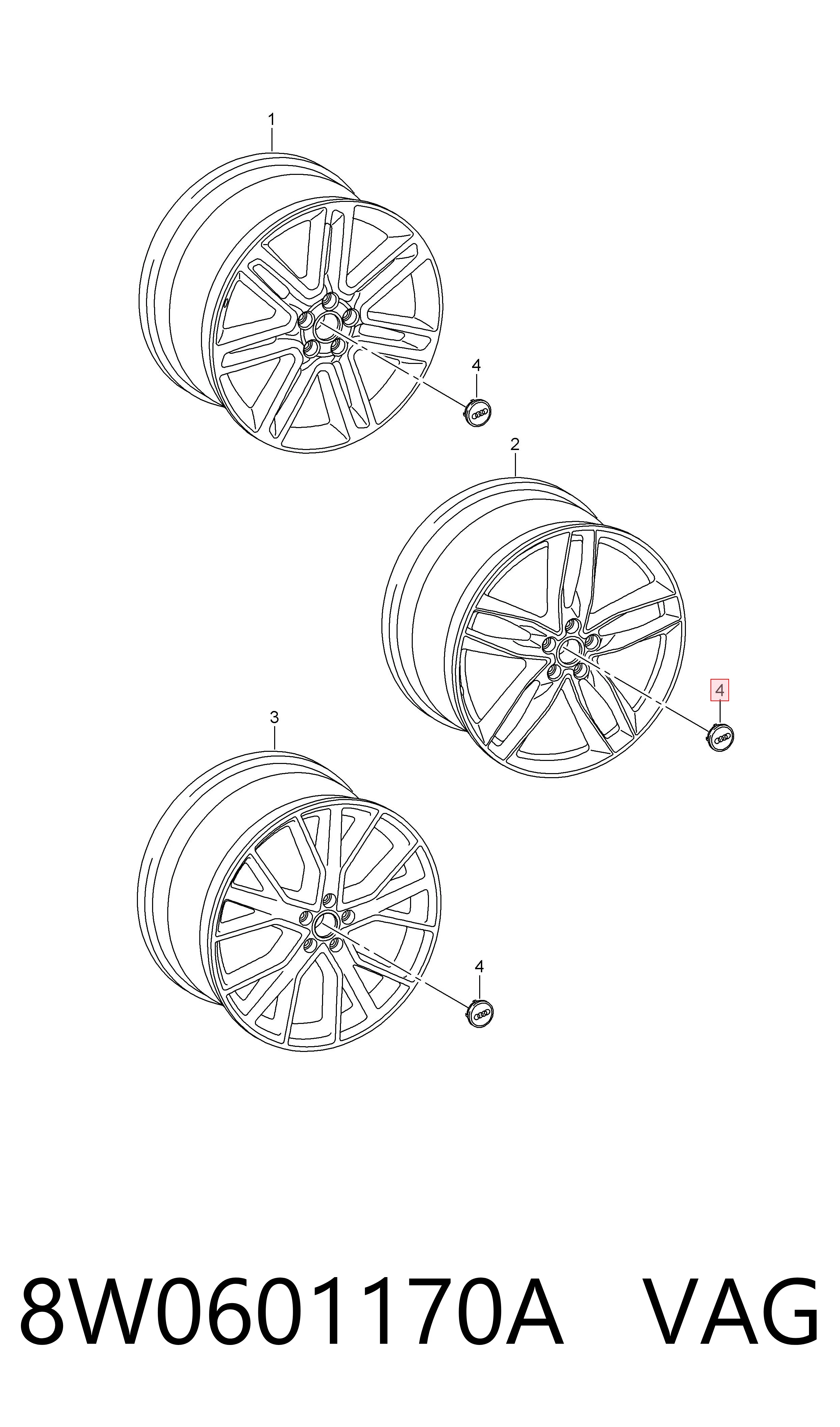 Comprar 8W0601170A VAG Tapacubo