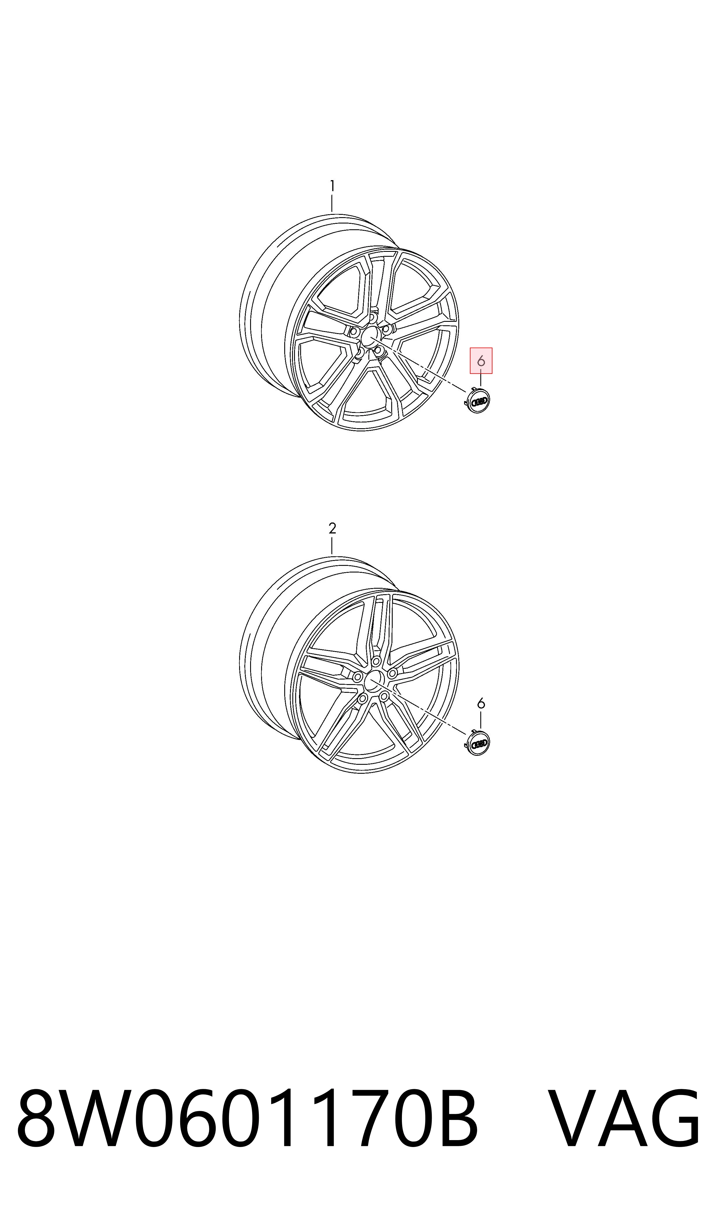 Comprar 8W0601170B VAG Tapa de rueda
