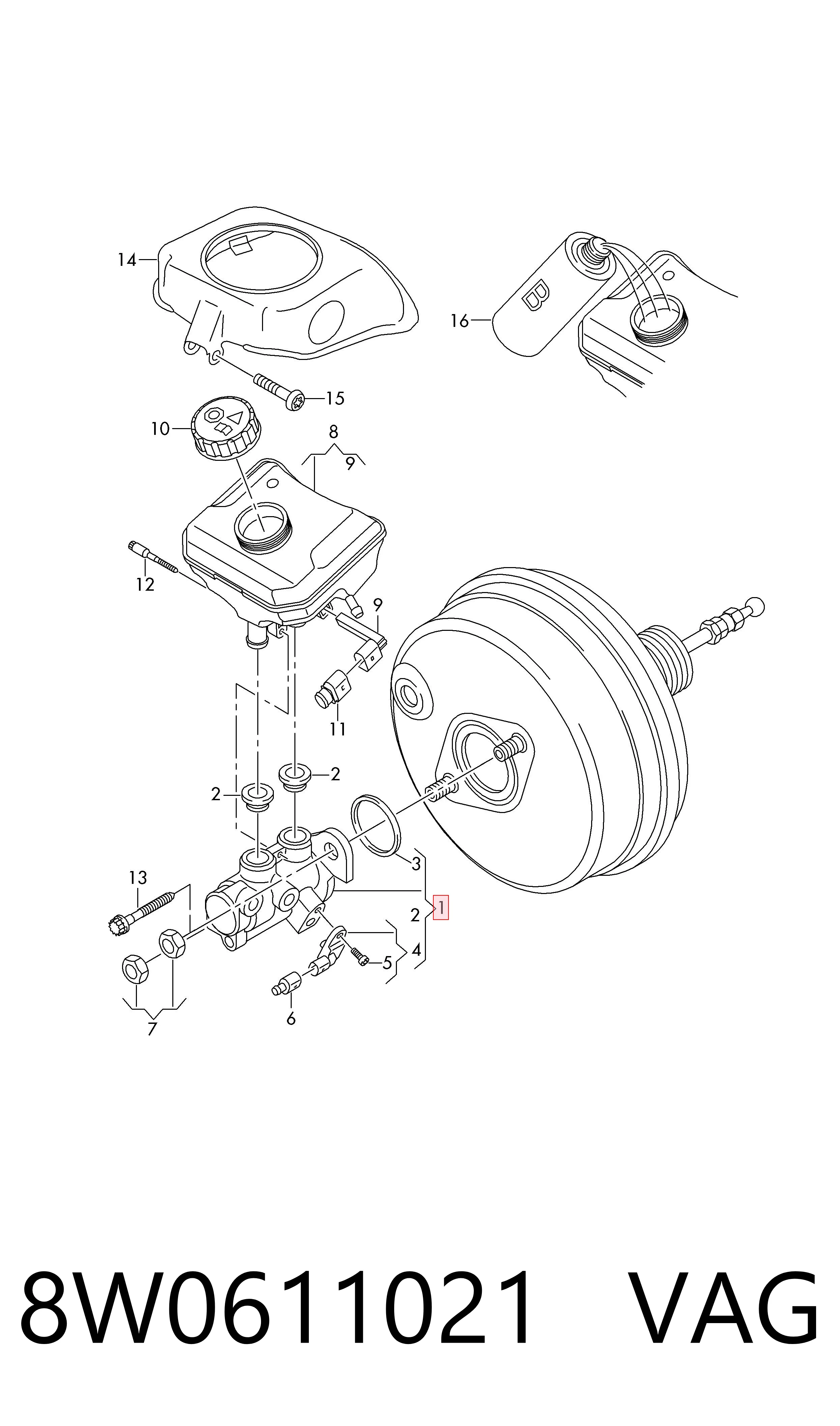 Comprar Cilindro maestro de frenos Audi A4 B9 8W2, 8WC
