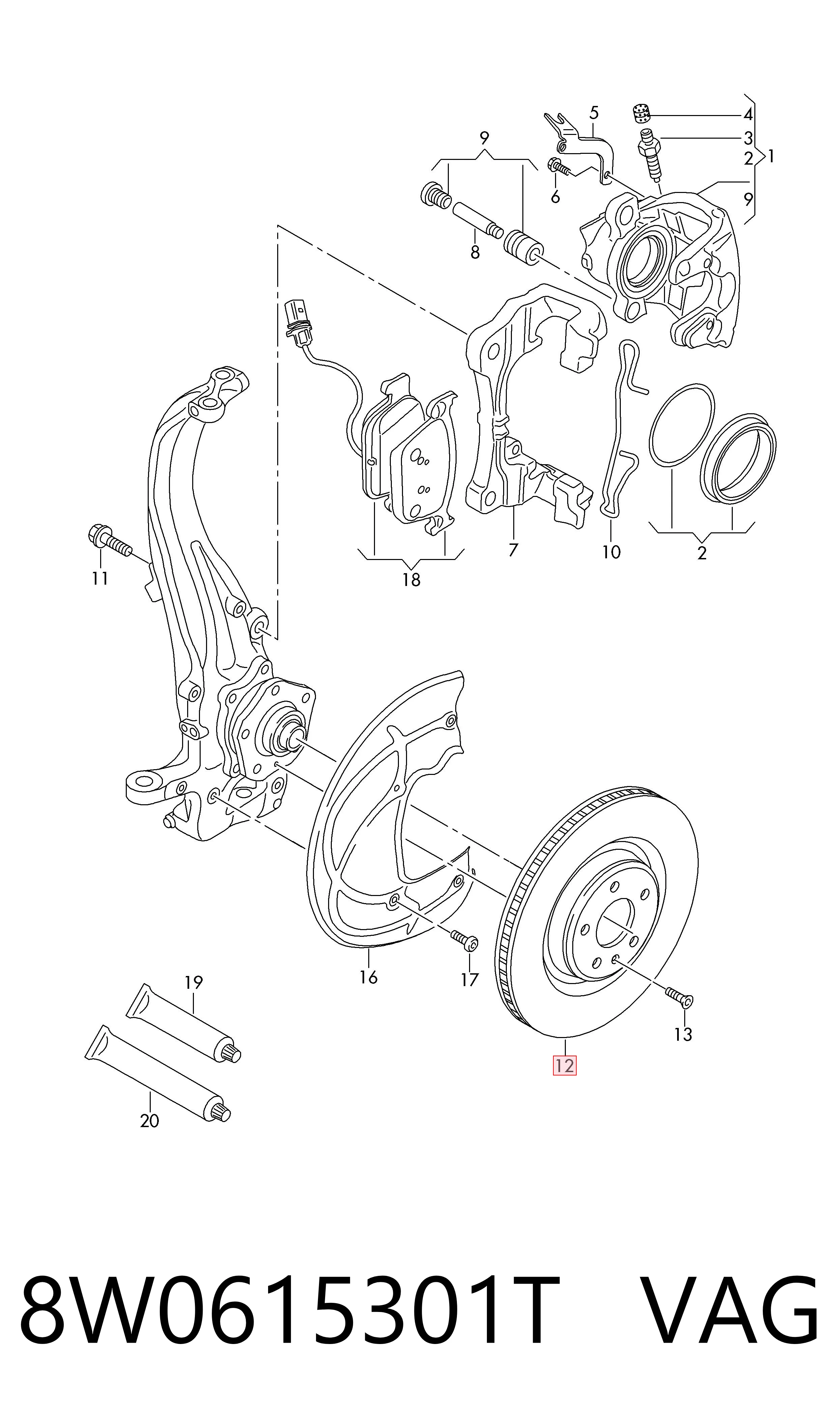 8W0615301T VAG Discos