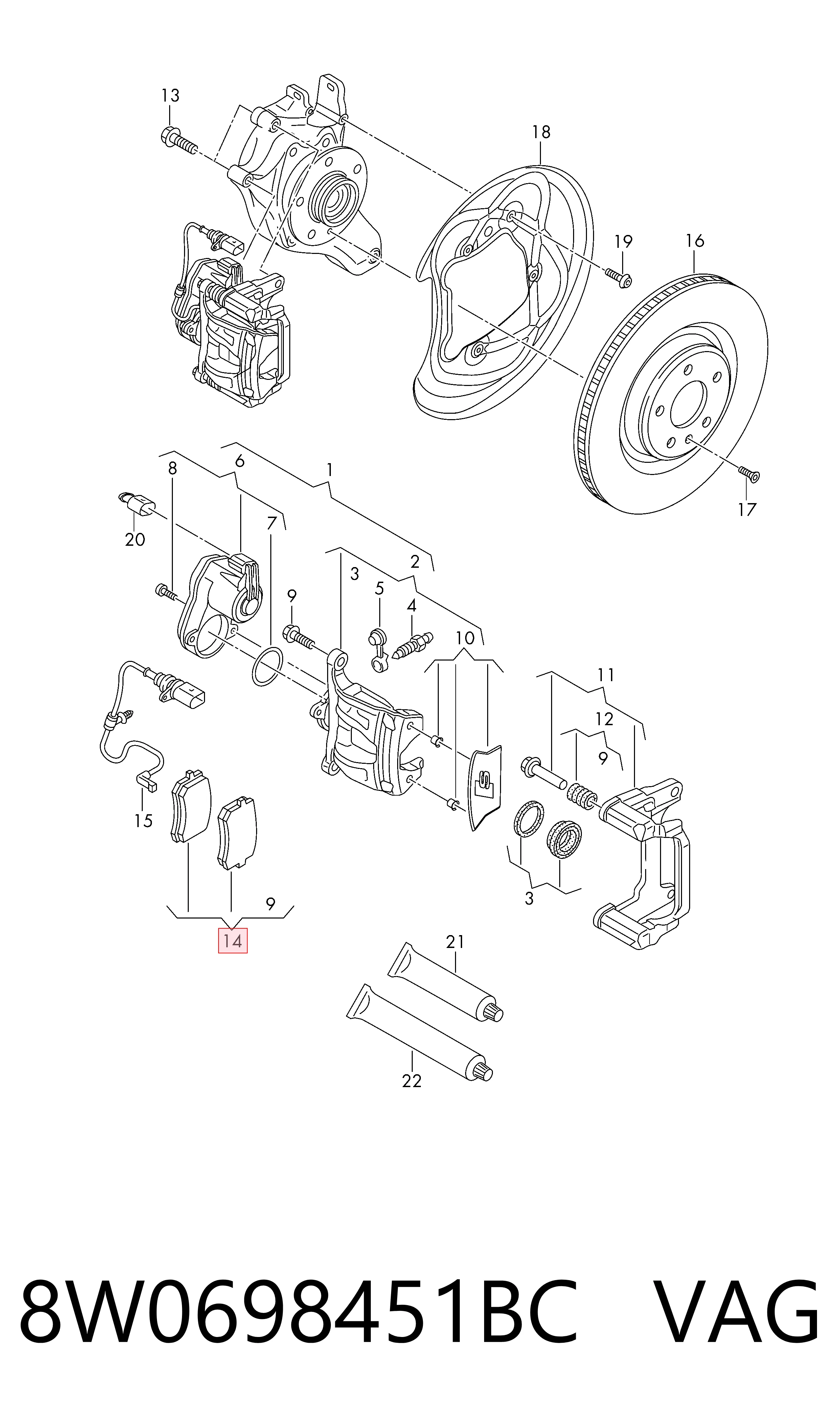 8W0698451BC VAG