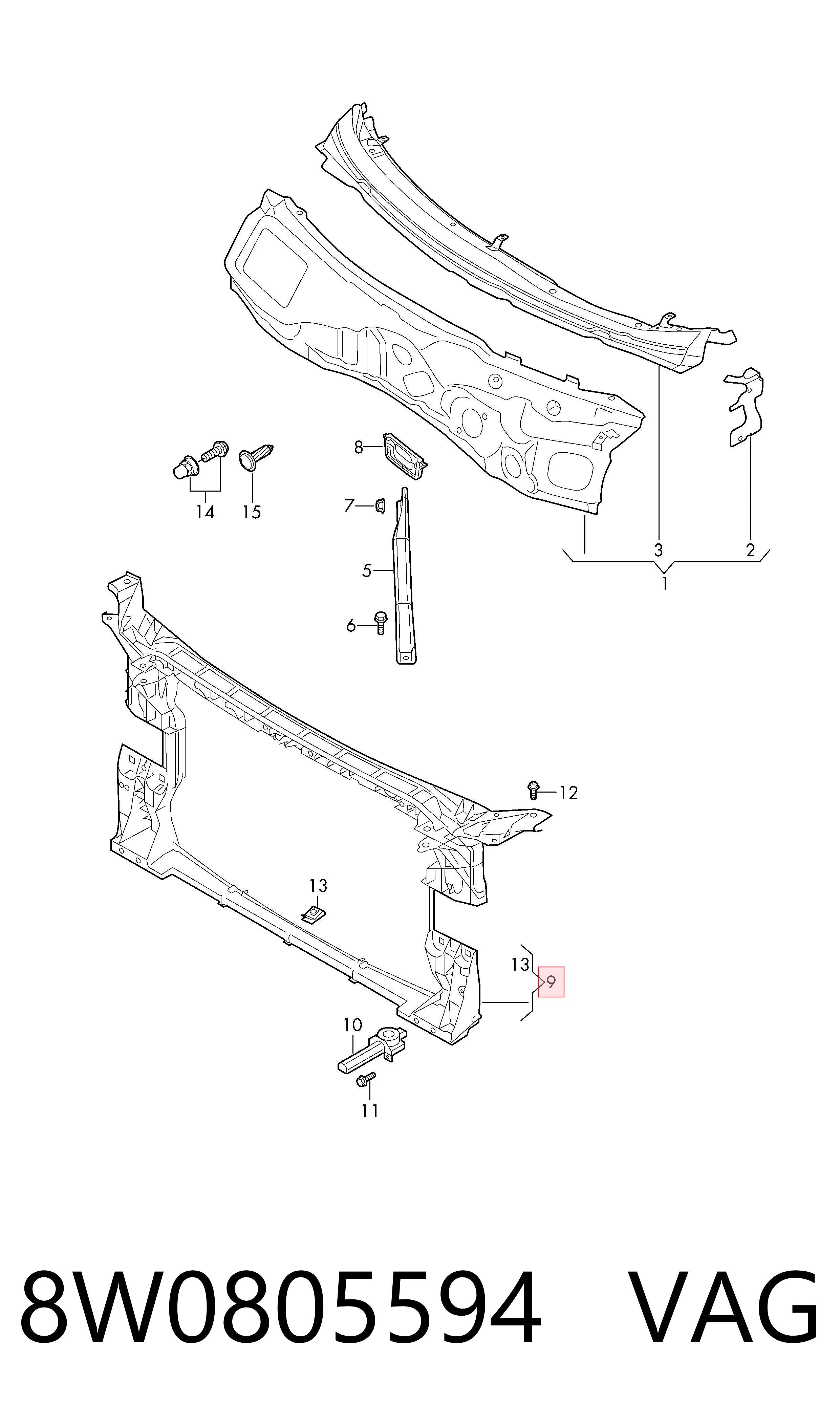 Soporte de radiador  Audi A4  sedán comprar en España