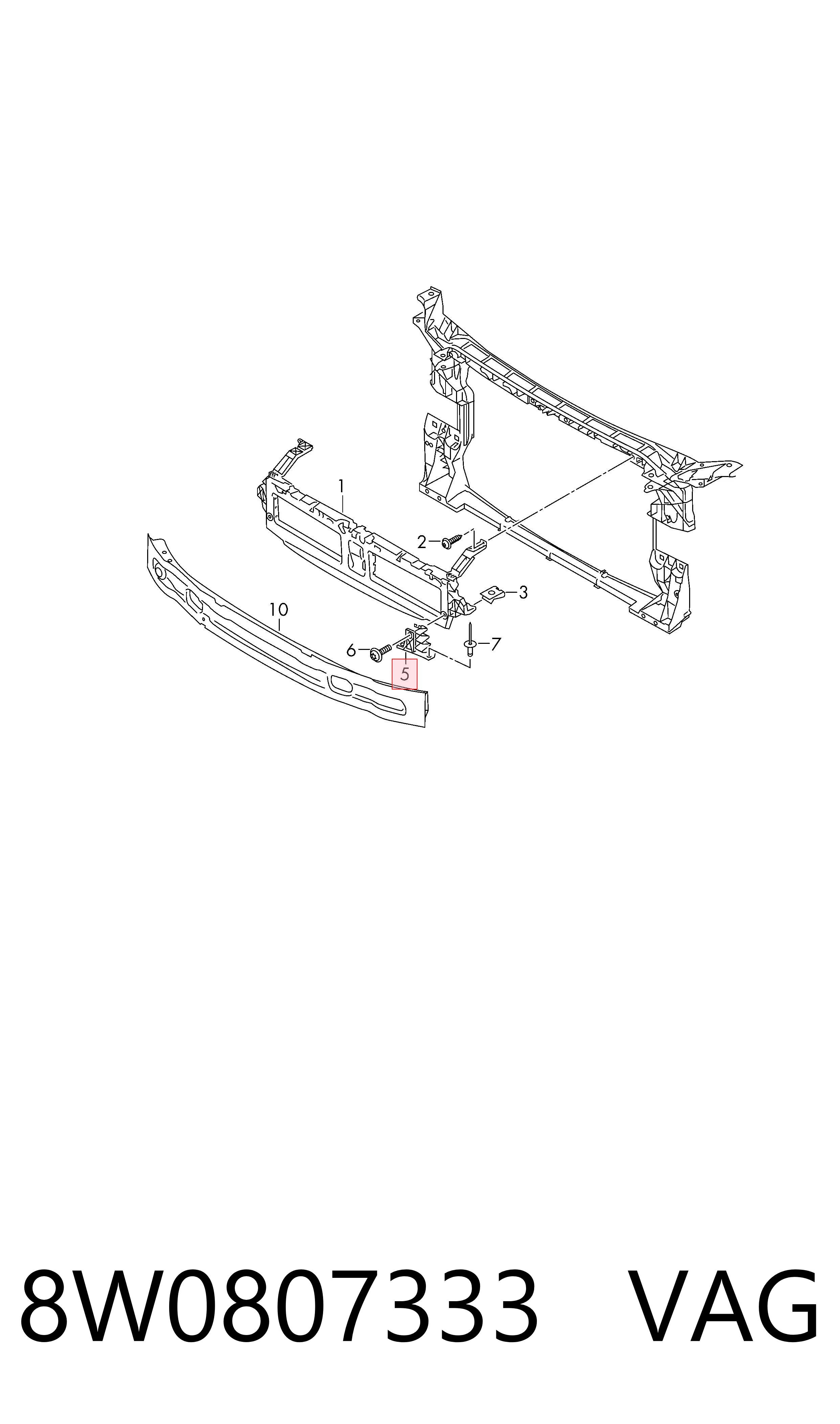 Comprar 8W0807333 VAG Soporte de parachoques delantero izquierdo