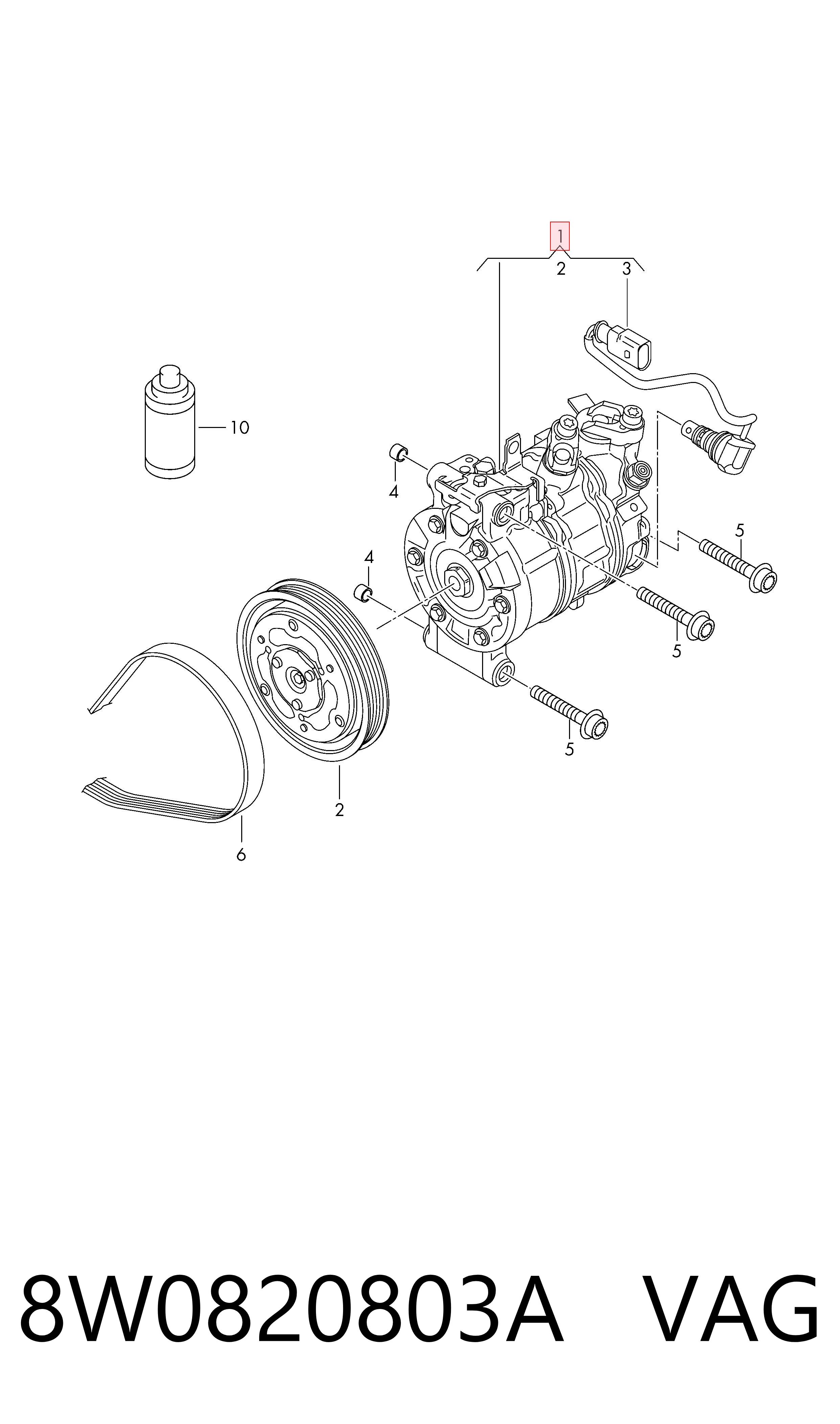 8W0820803A VAG Compresor climatizador