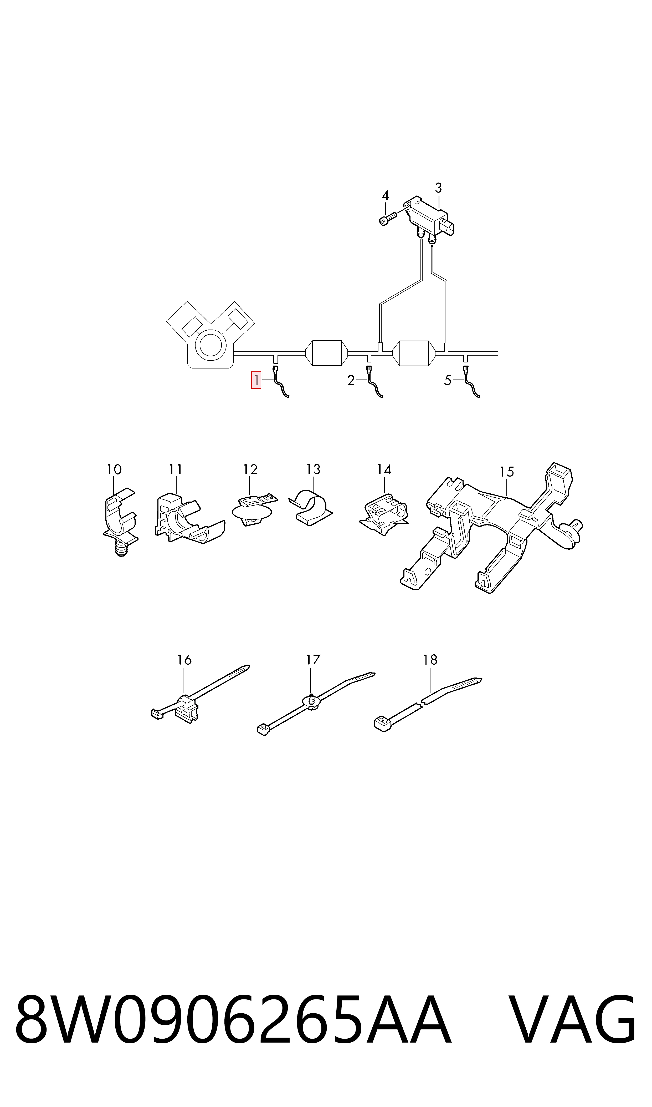 8W0906265AA VAG Sonda lambda (NOx, O2)