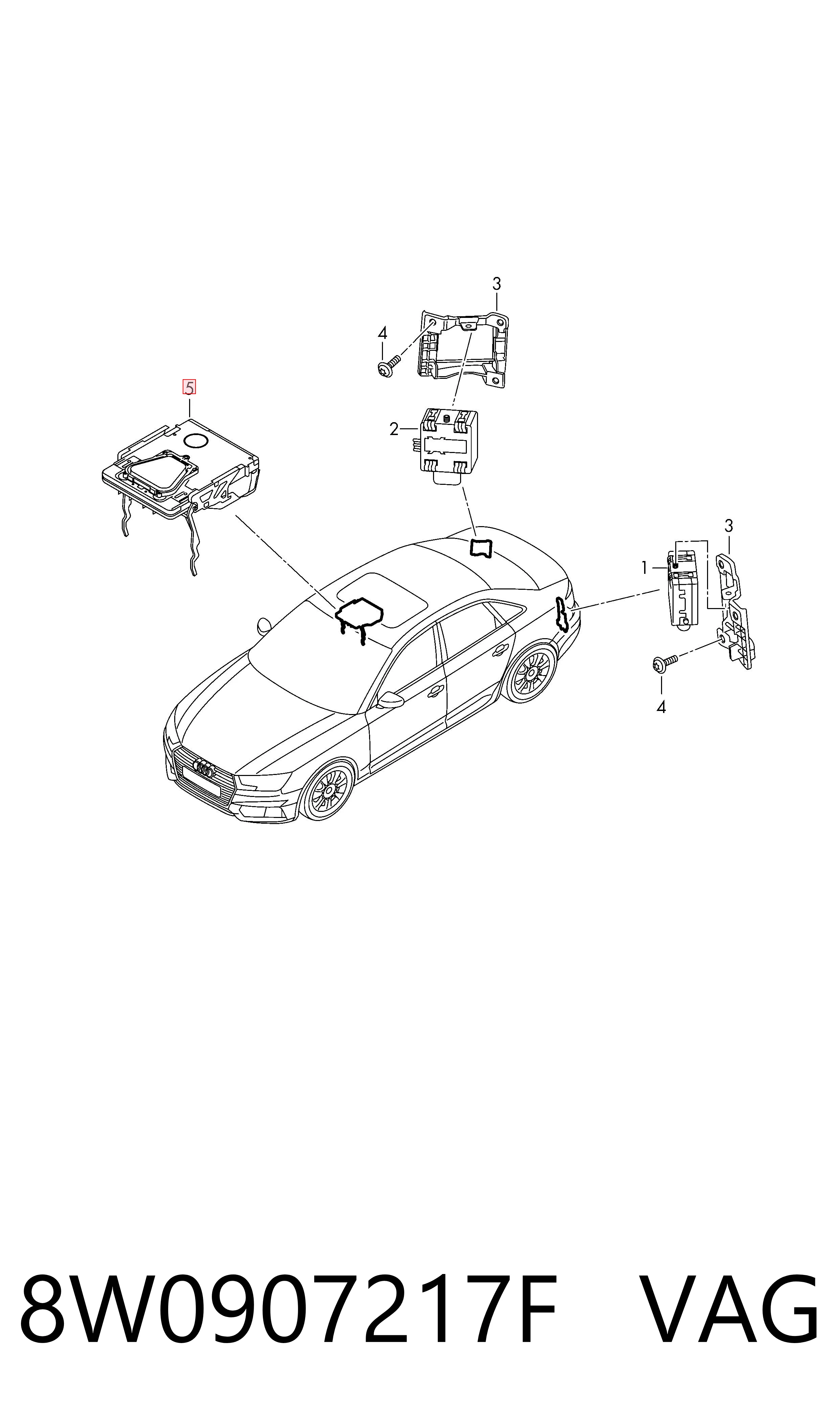 8W0907217F VAG Cámara del sistema de visión
