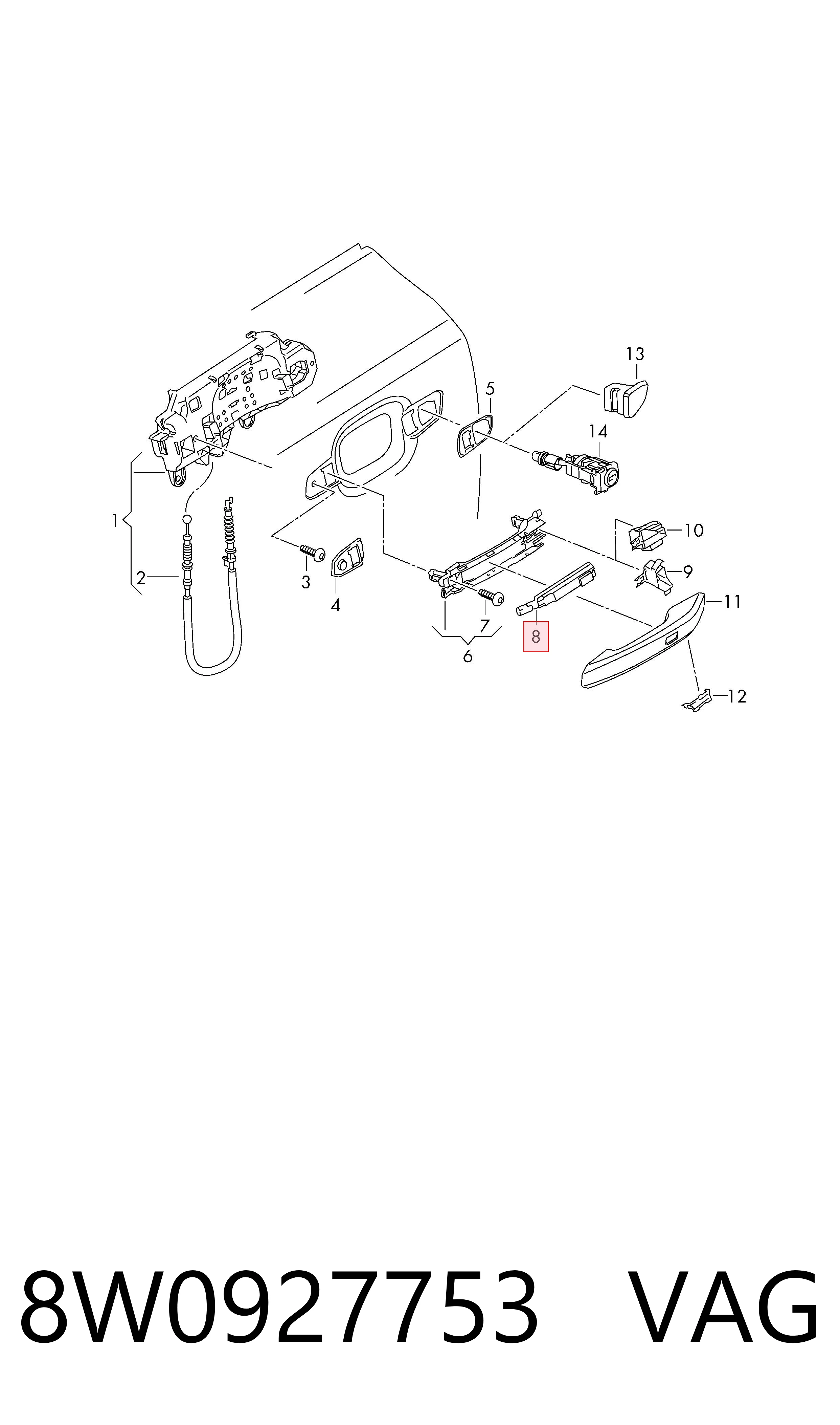 Comprar 8W0927753 VAG Sensor, interruptor, contacto de puerta 