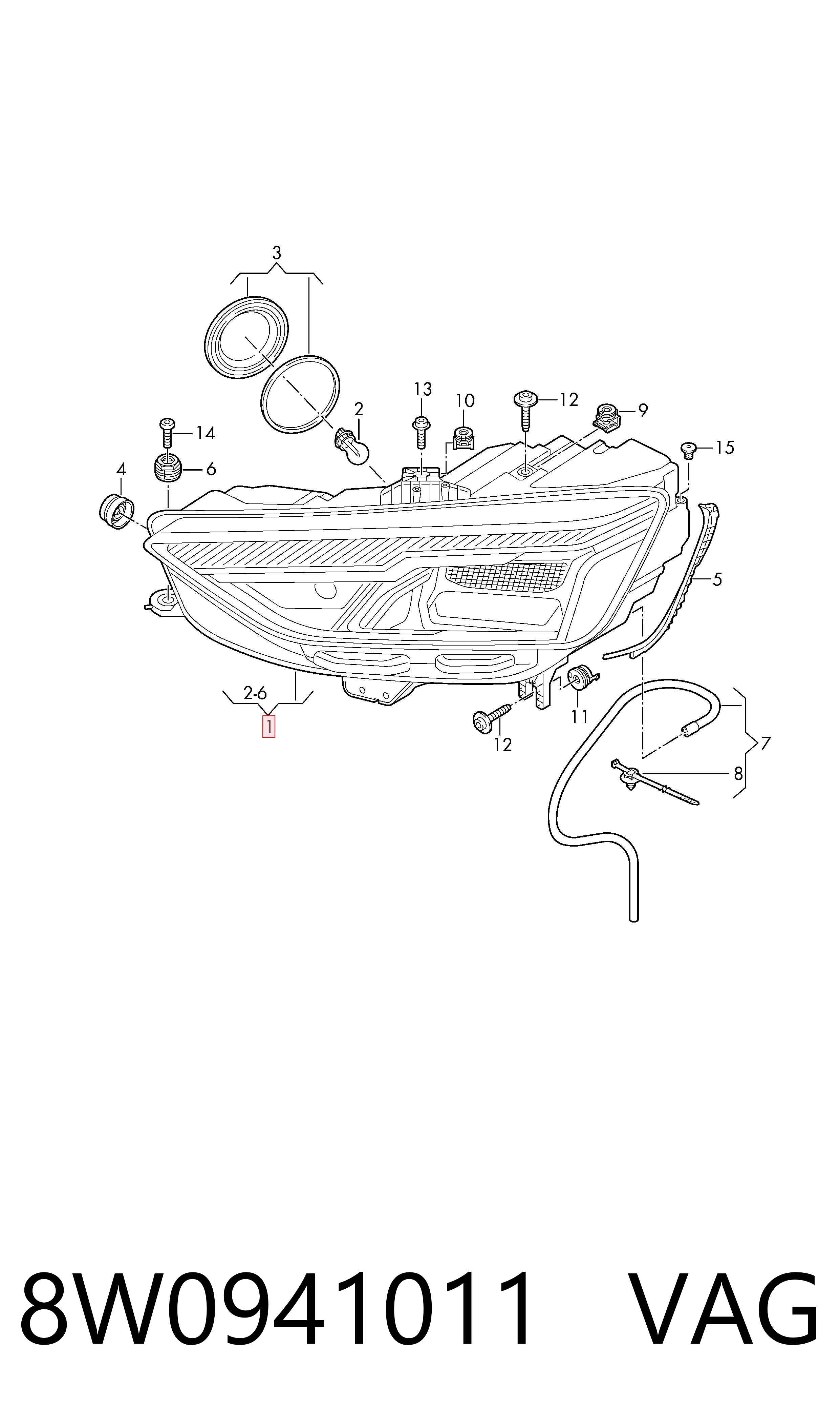 8W0941011 VAG Faros