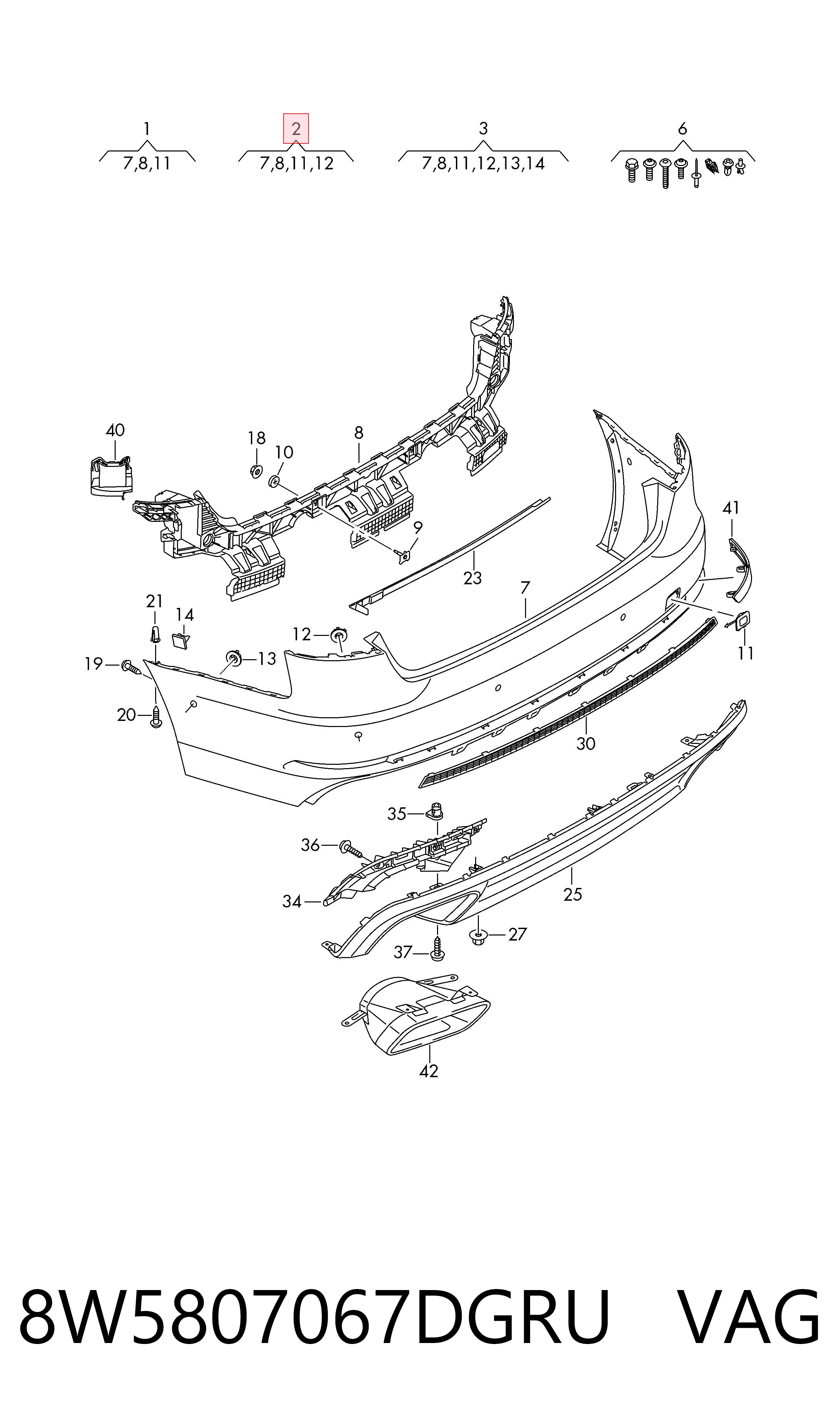 Comprar 8W5807067DGRU VAG Parachoques