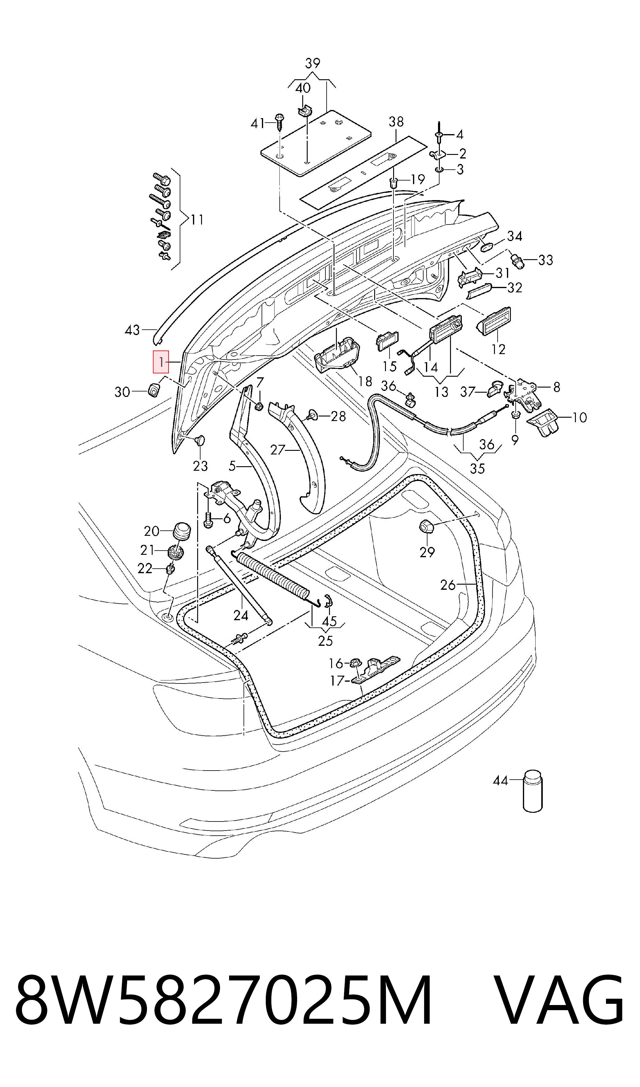 Comprar Tapa maletero Audi A4 B9 8W2, 8WC
