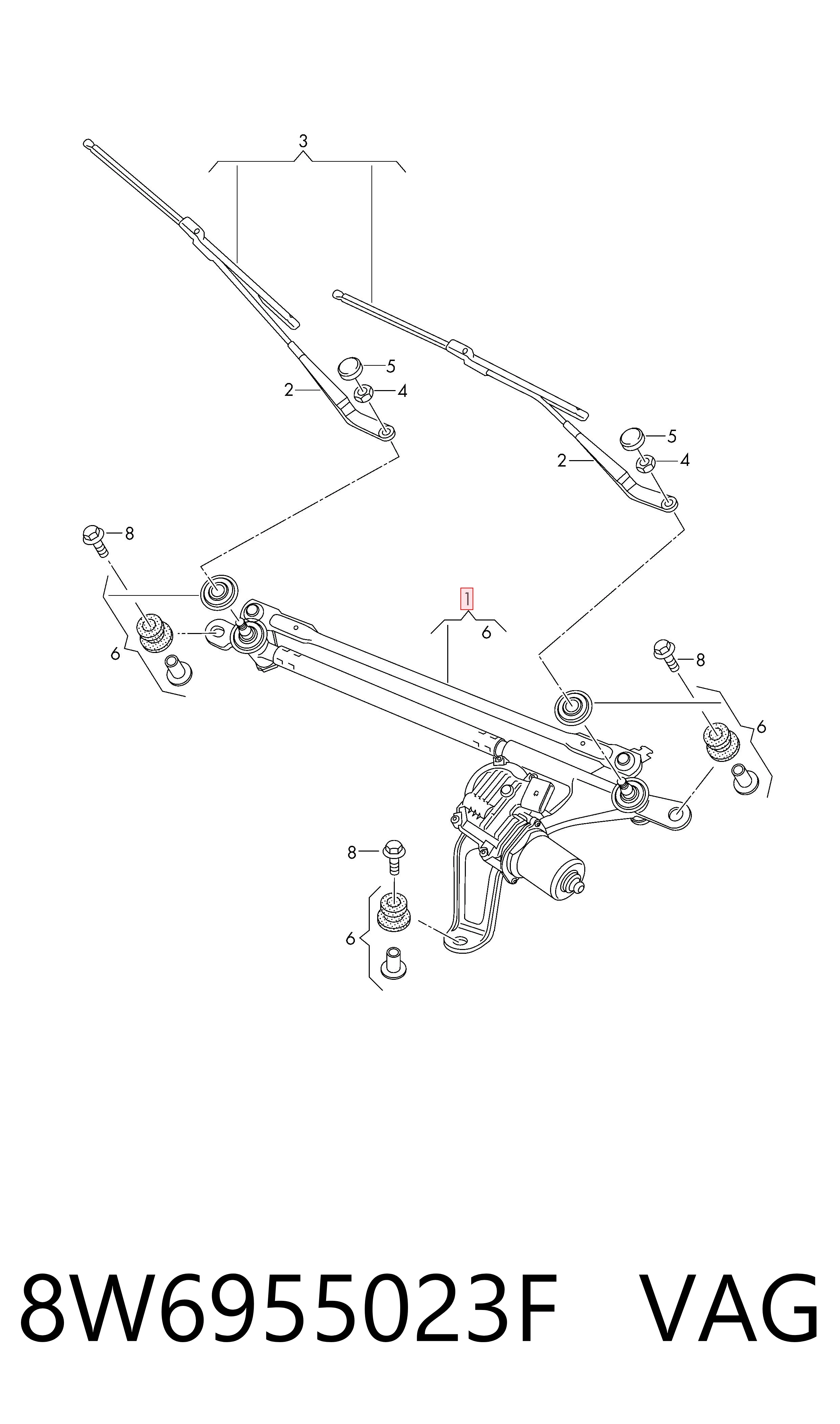 Varillaje de limpiaparabrisas para Audi A5 Sportback F5A, F5F