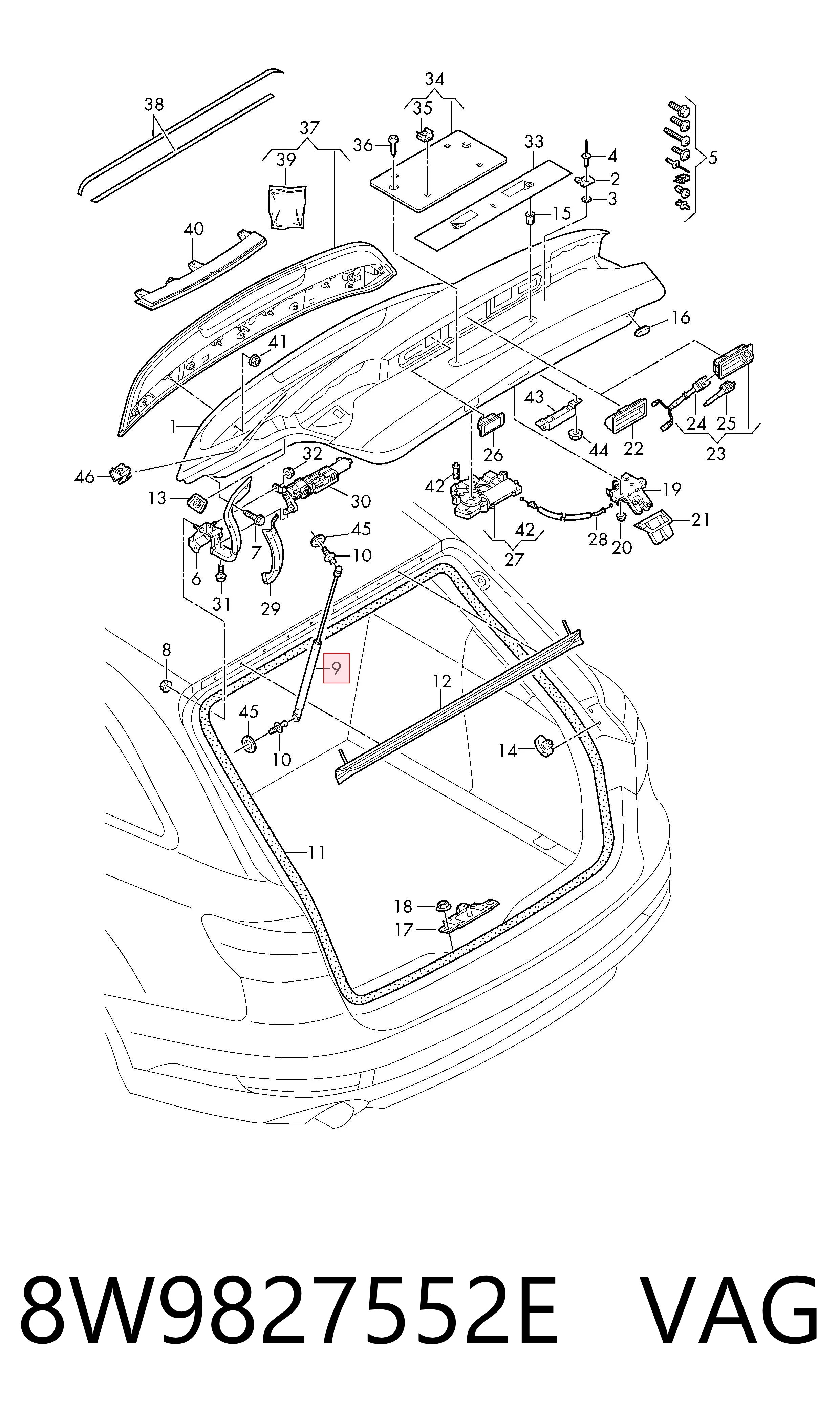 Amortiguadores de maletero Audi A4 (8WH, 8WJ)