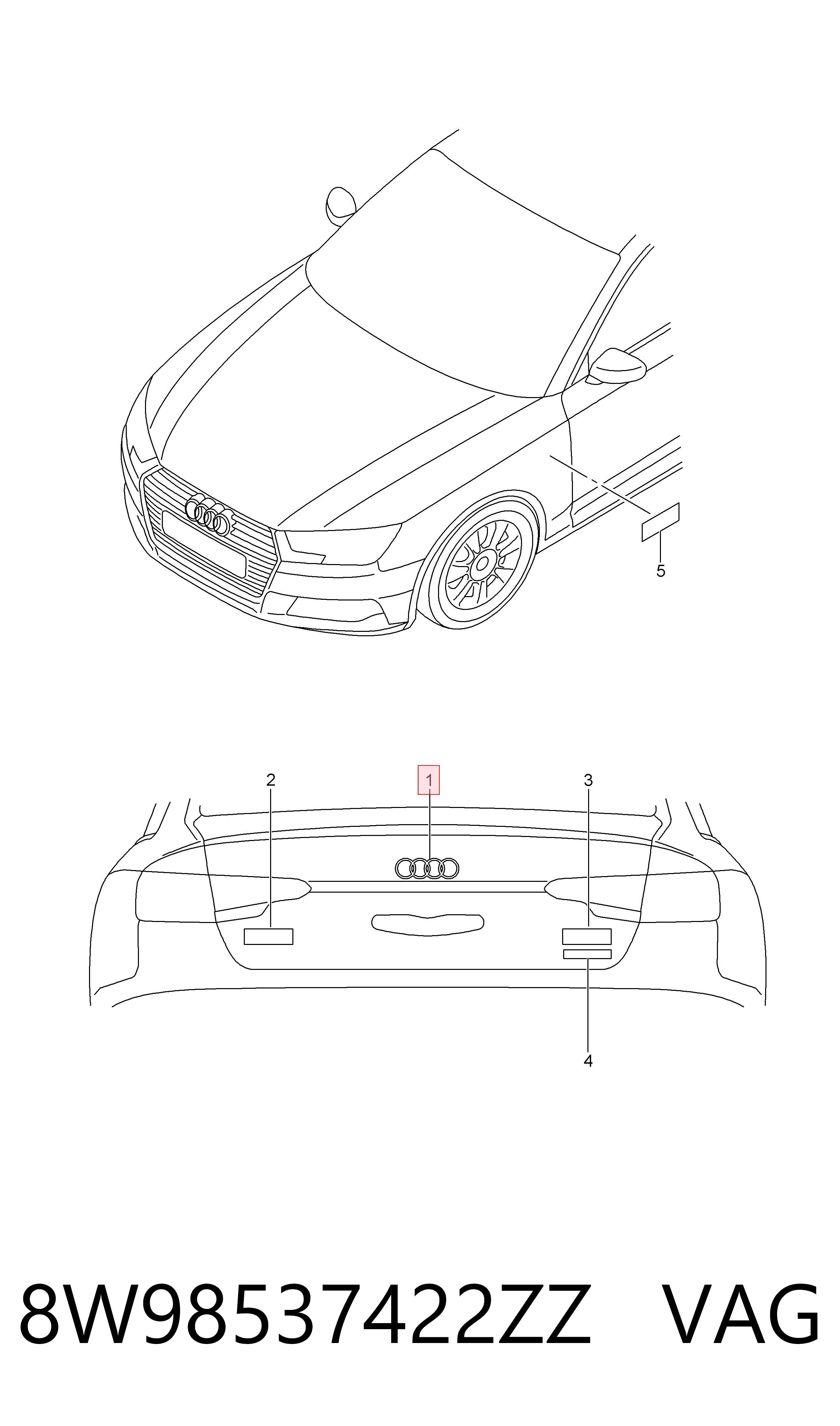 Logo VAG 8W98537422ZZ precio, desde 52,32 EUR