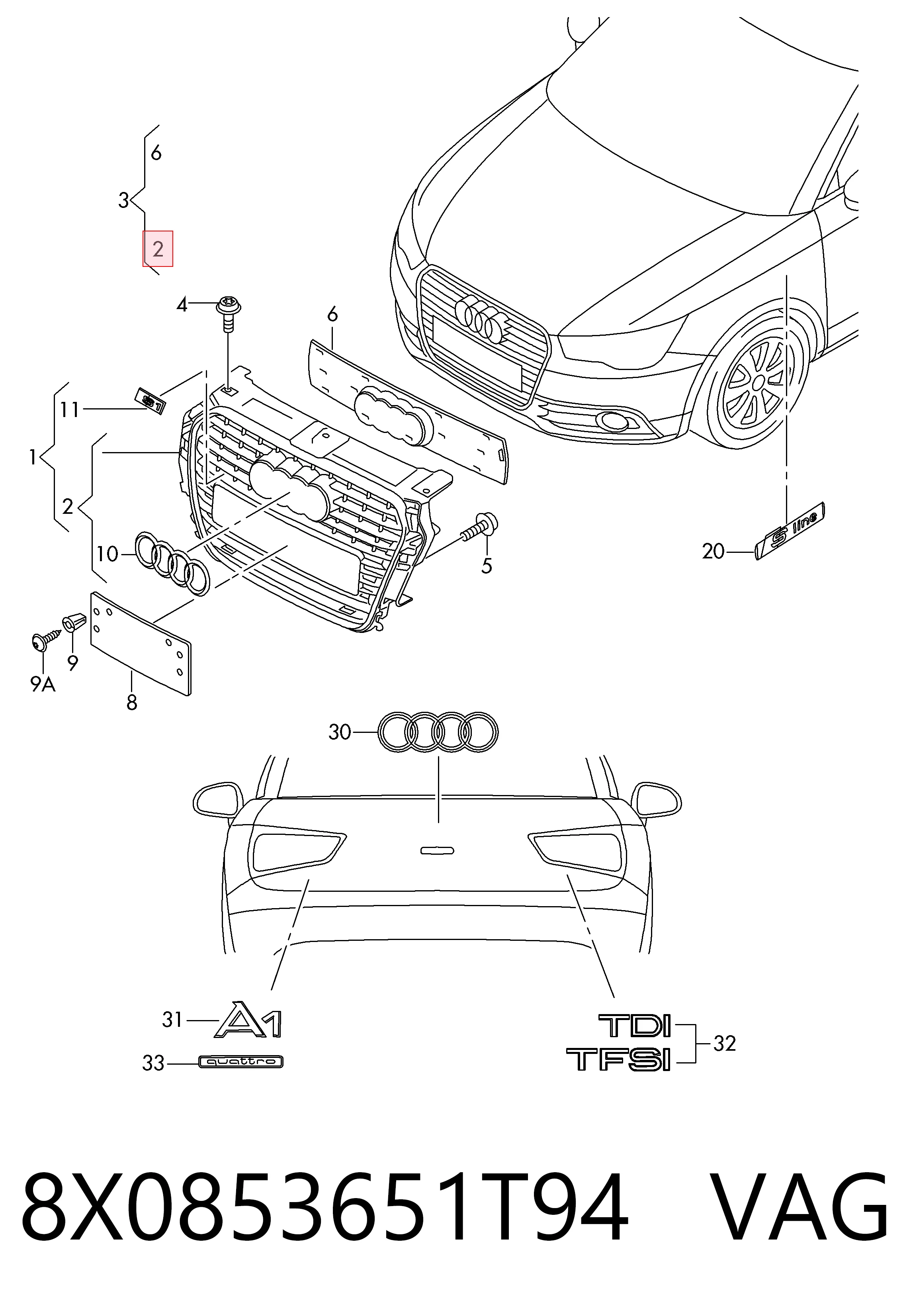 Comprar AD1202001 Prasco Rejilla frontal