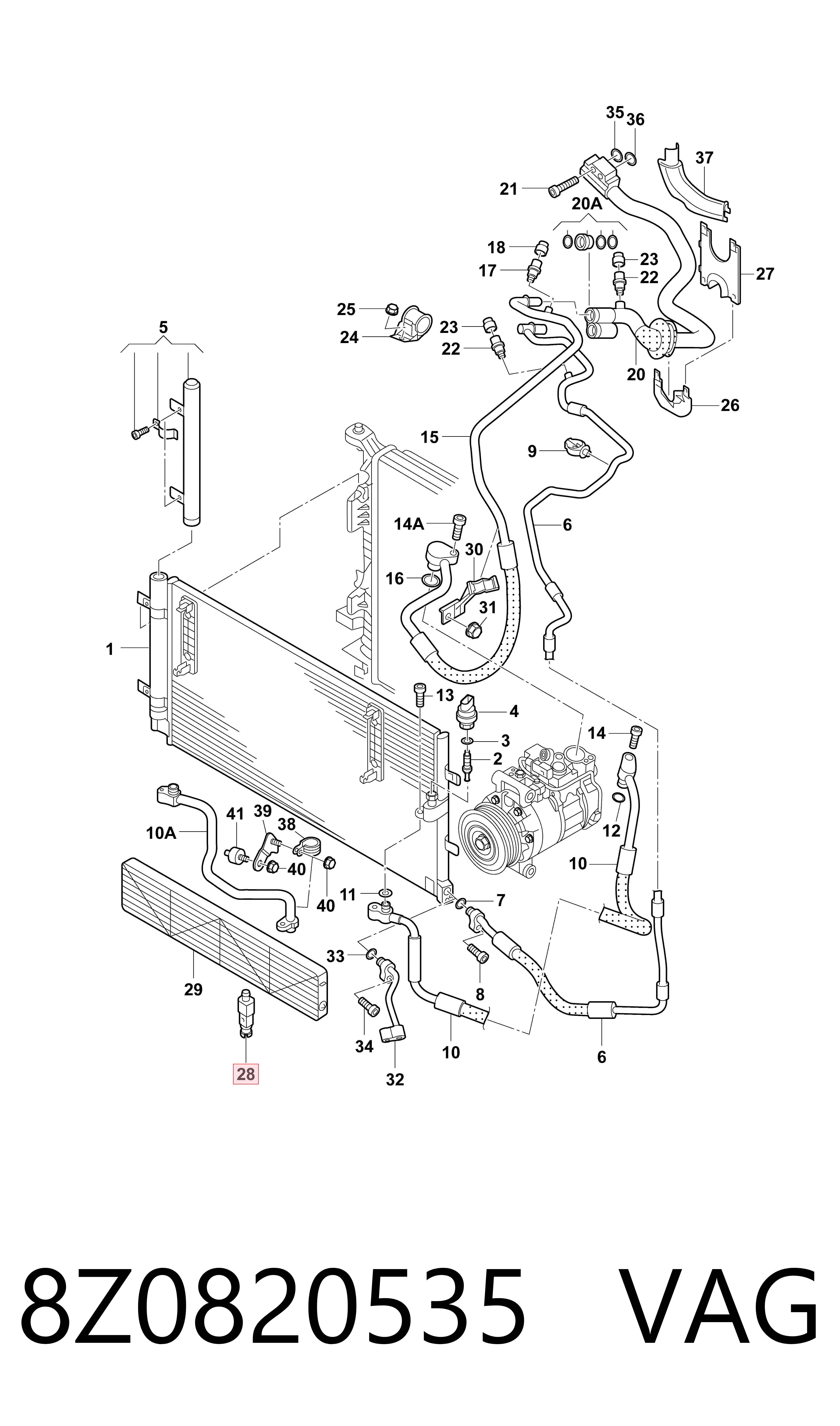 8Z0820535 VAG Sensor de temperatura ambiente