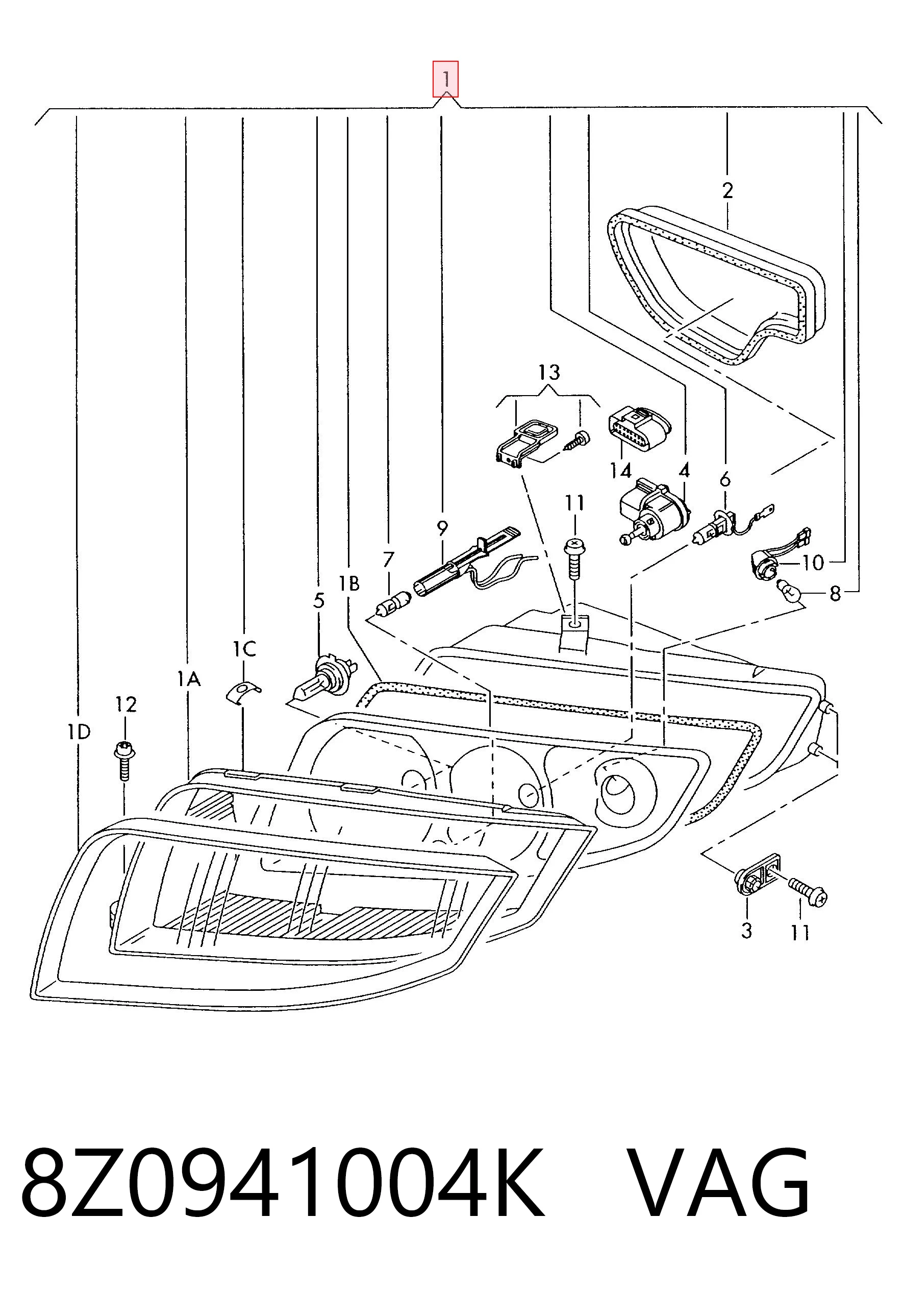 Luz derecha Audi A2  (2000-2005)