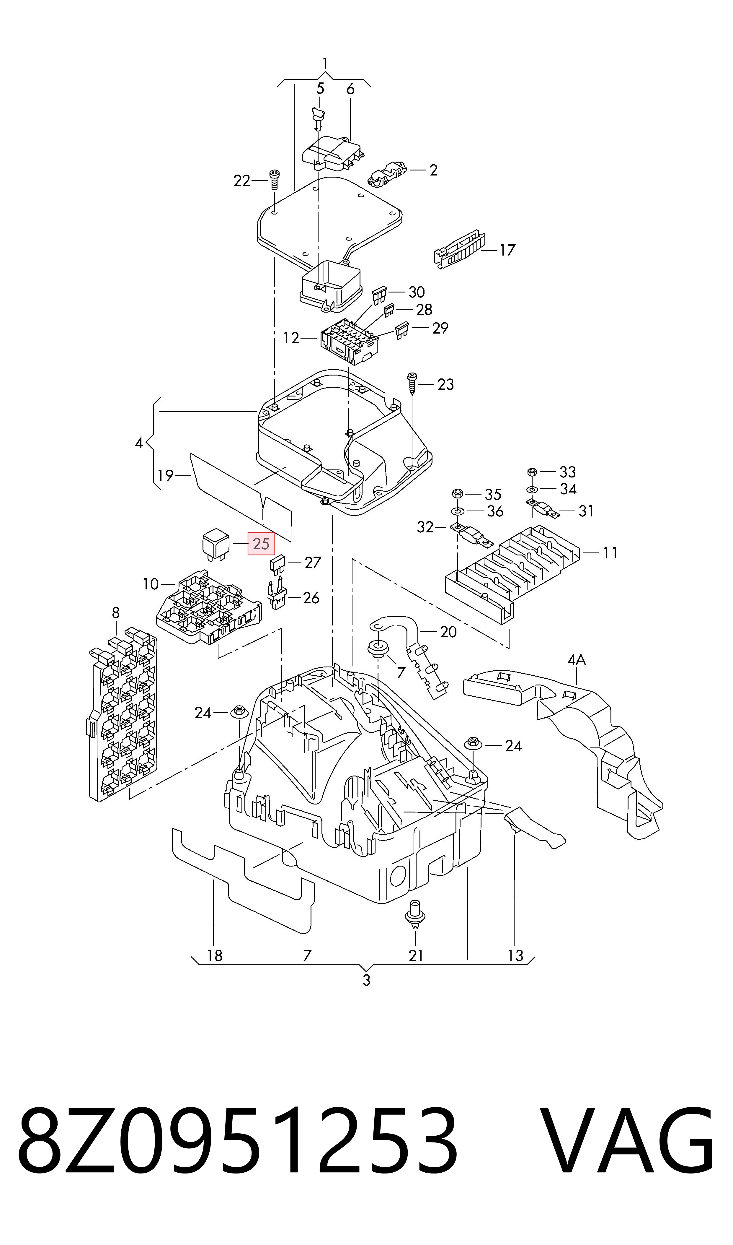 8Z0951253 VAG Relé motor de arranque