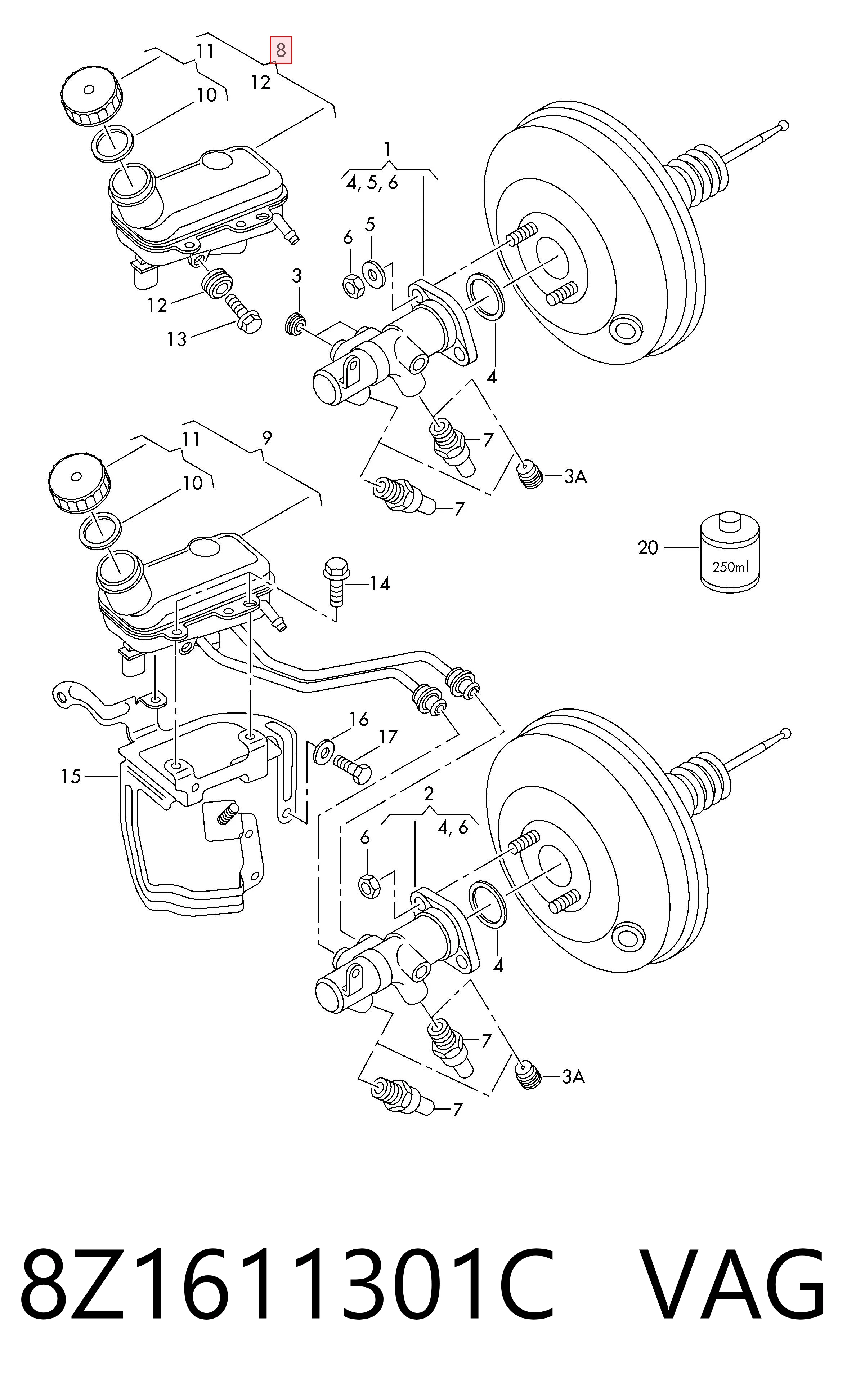 Deposito liquido frenos para Audi A2  8Z0