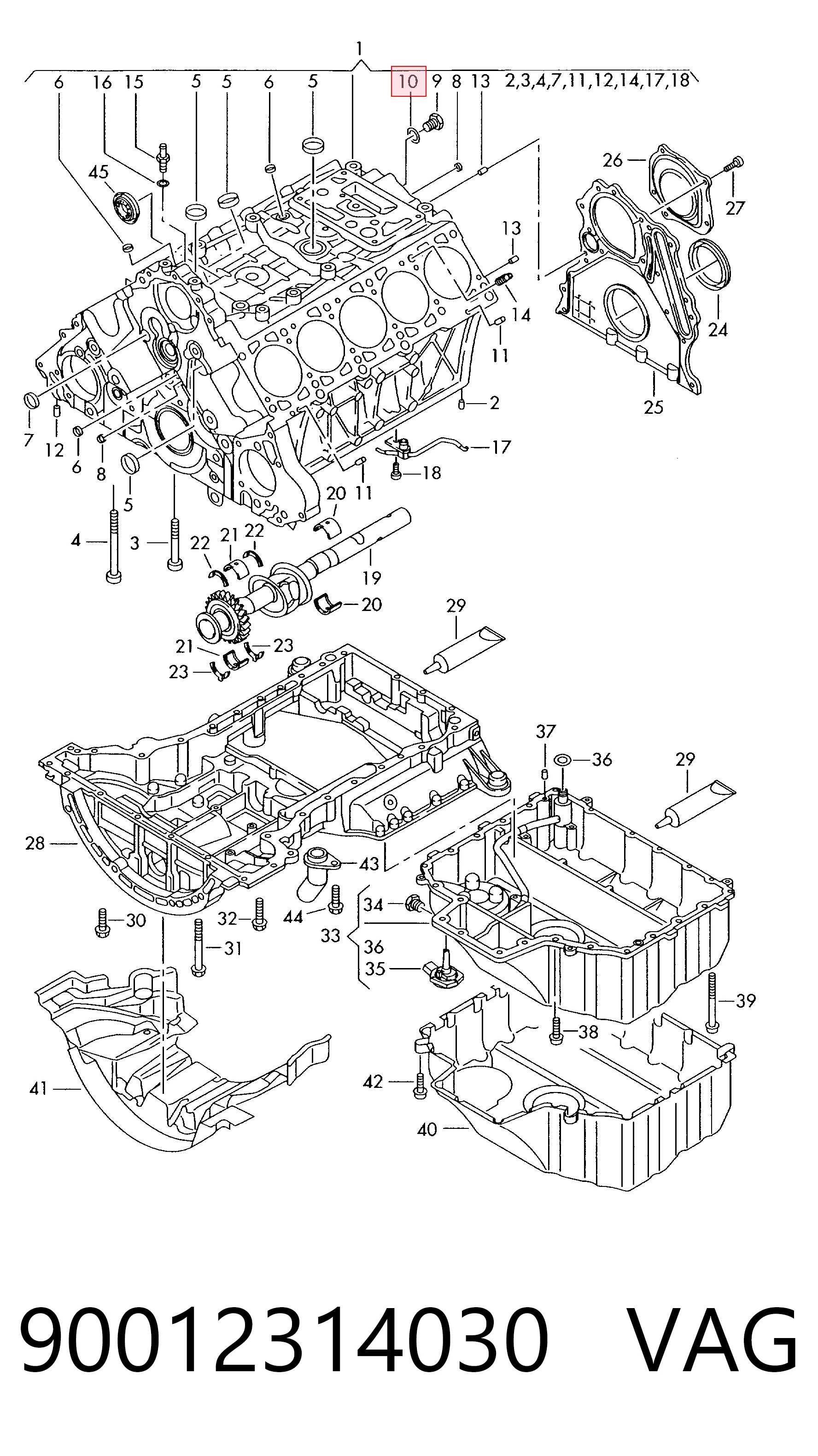 Junta del cárter del motor DAF 0119131