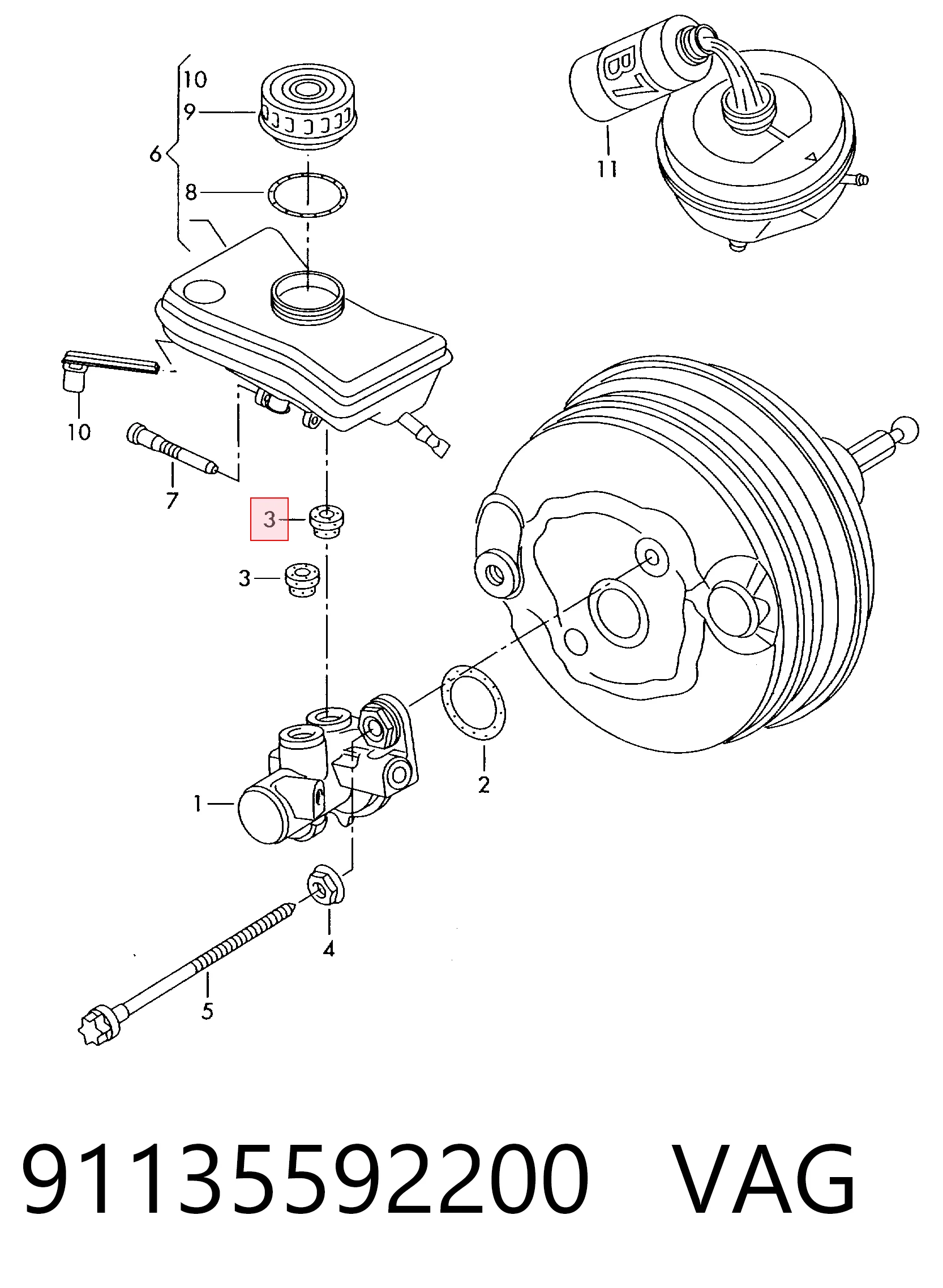  Kit de reparación cilindro de freno principal Audi A3 