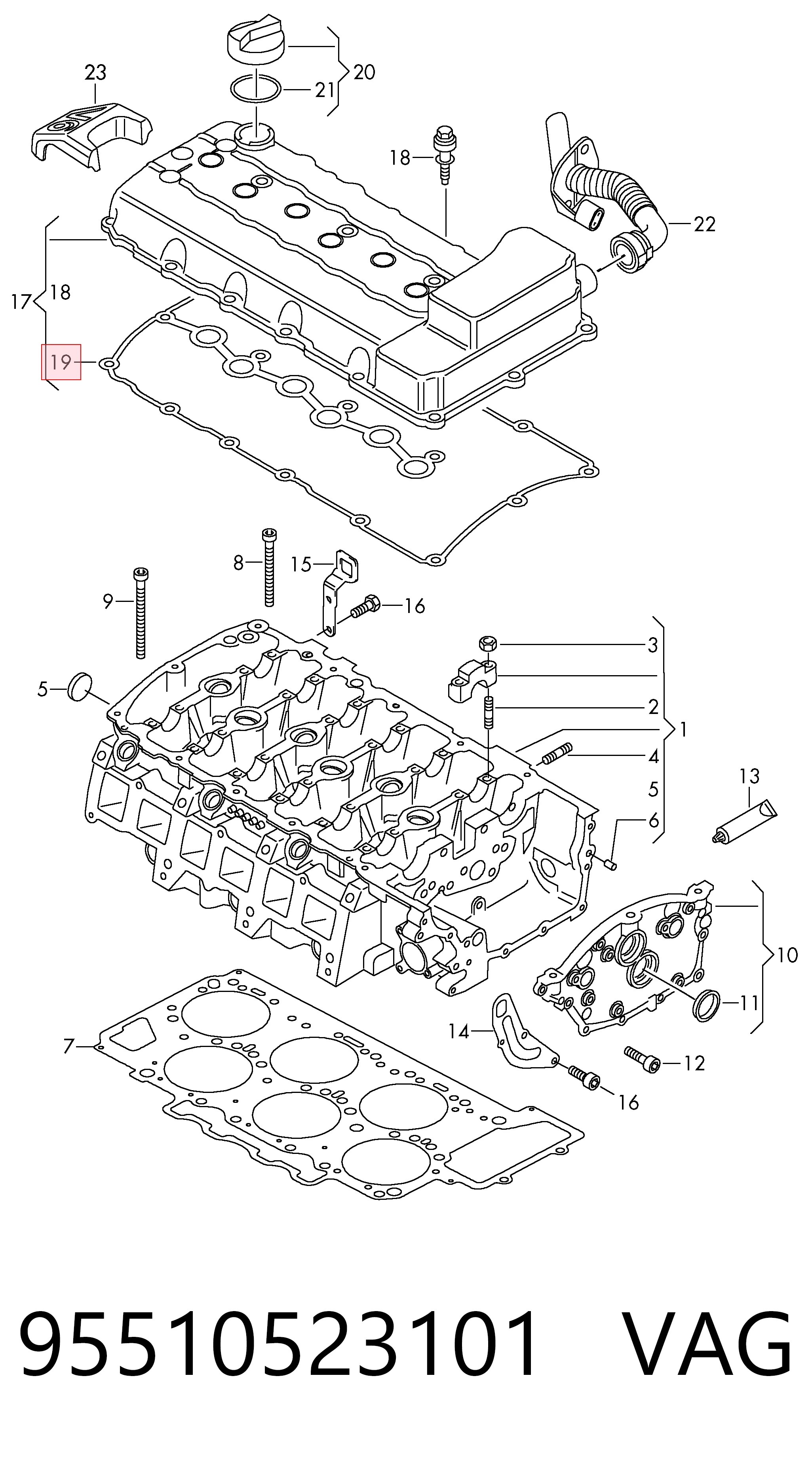  Junta tapa de balancines Audi Q7 