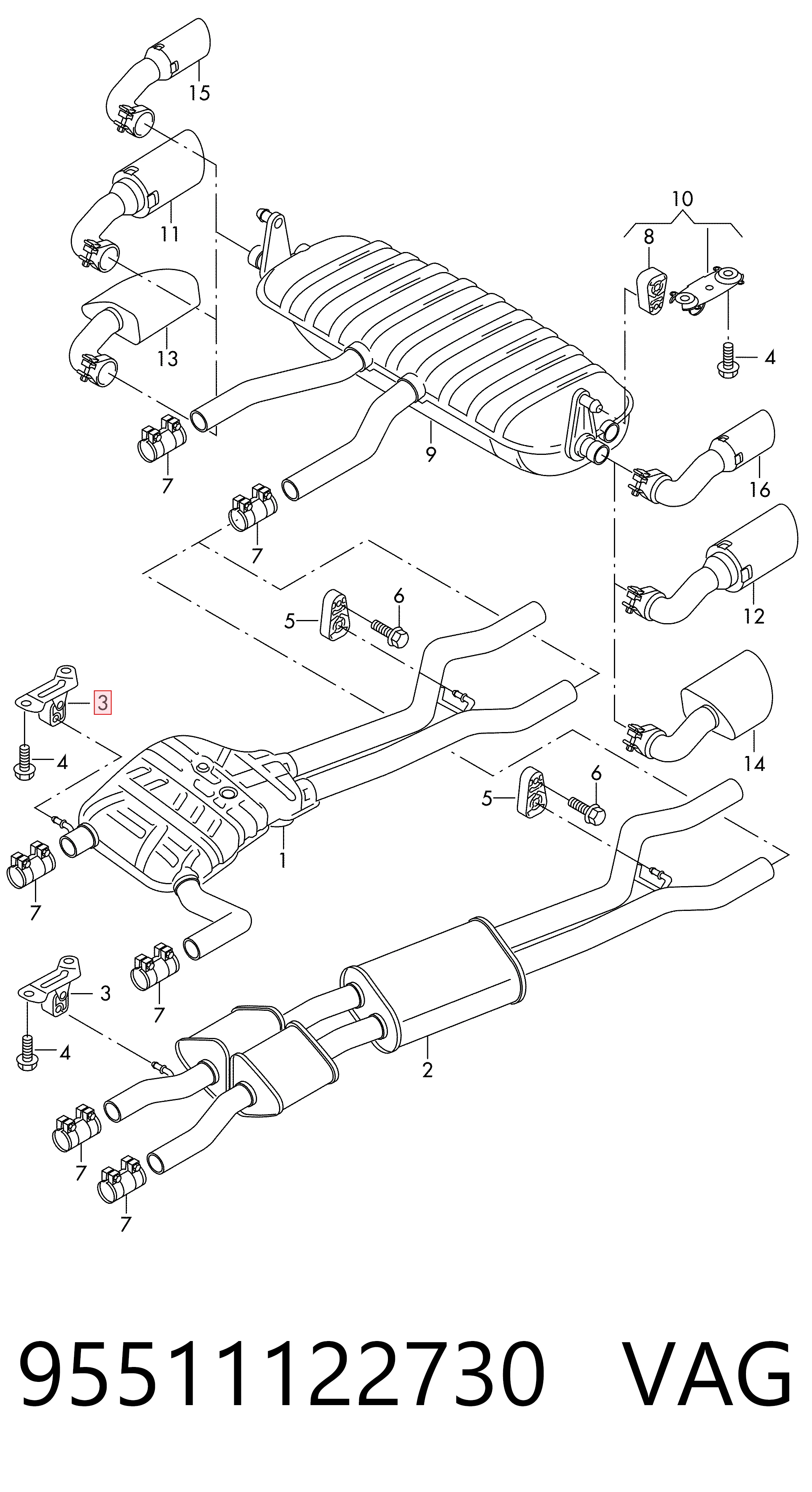  Soporte escape Volkswagen Touareg 2