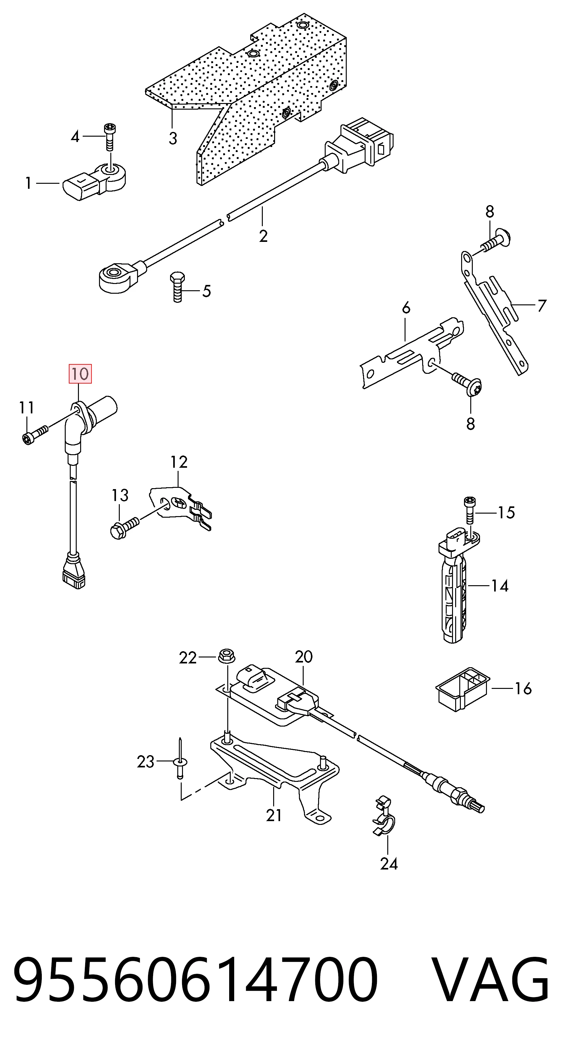 95560614700 VAG Sensor de posición del cigüeñal