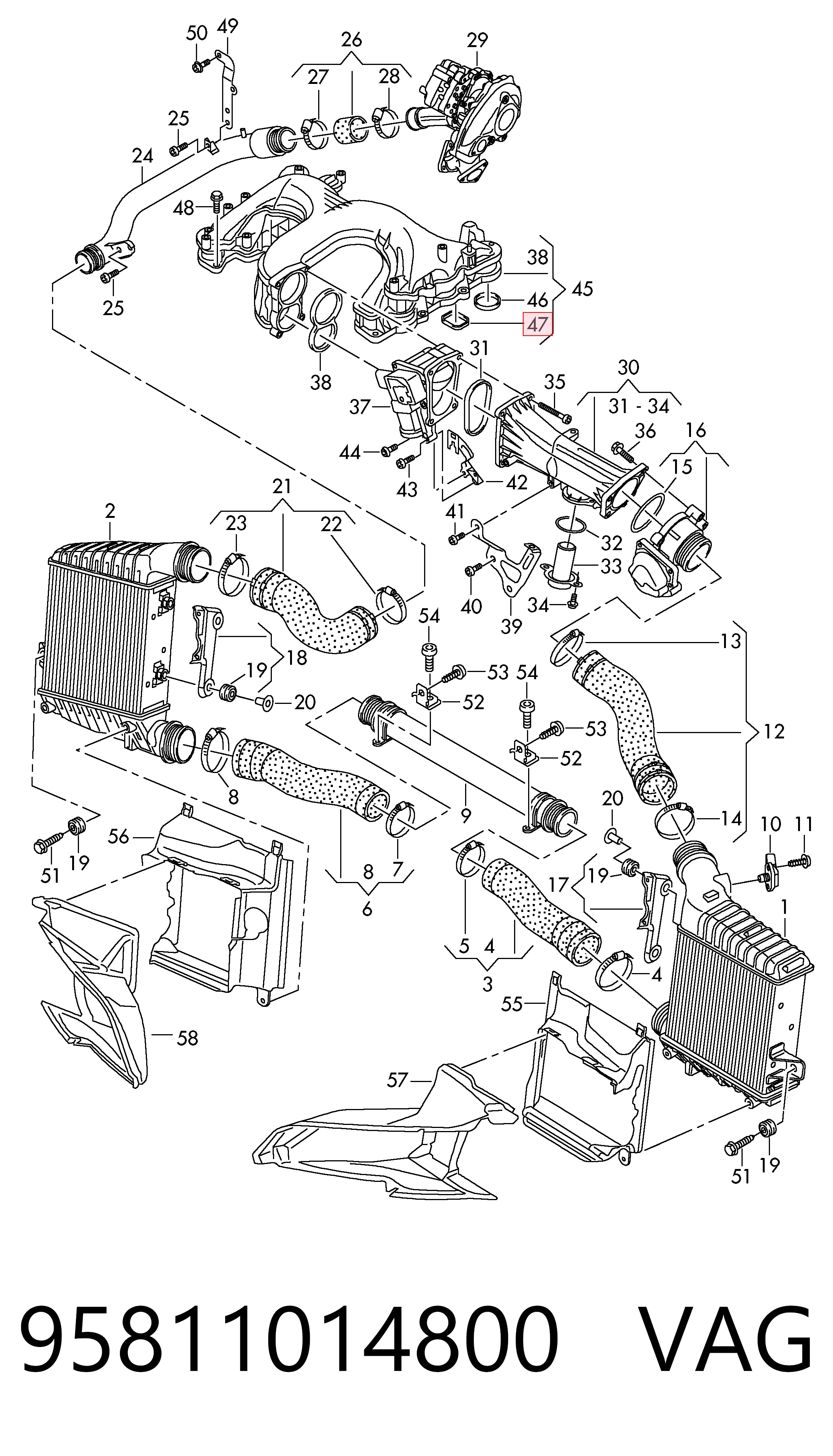  Junta de colector de admisión Audi A7 