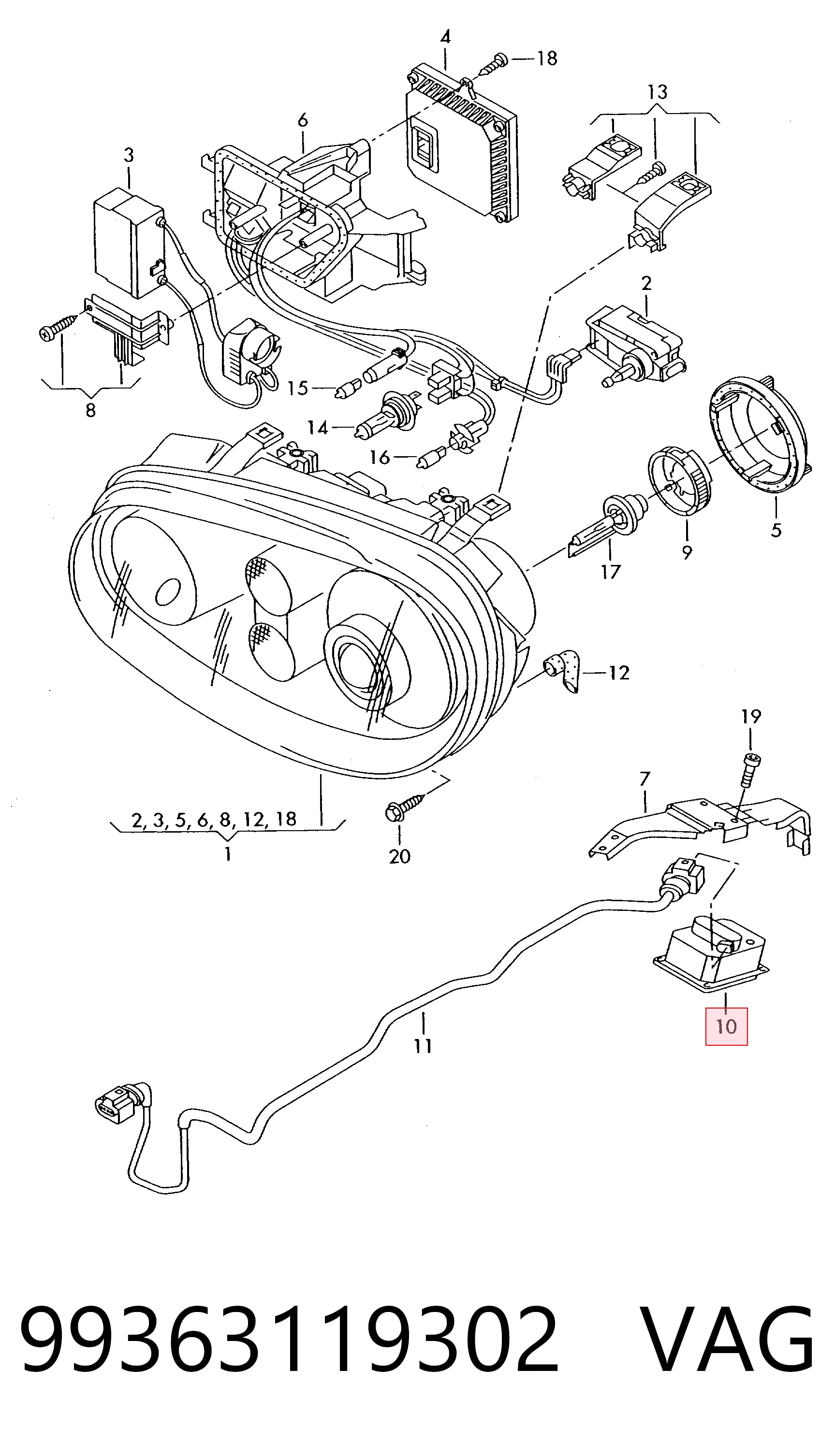 Centralita, faros xenon LRA960 Magneti Marelli