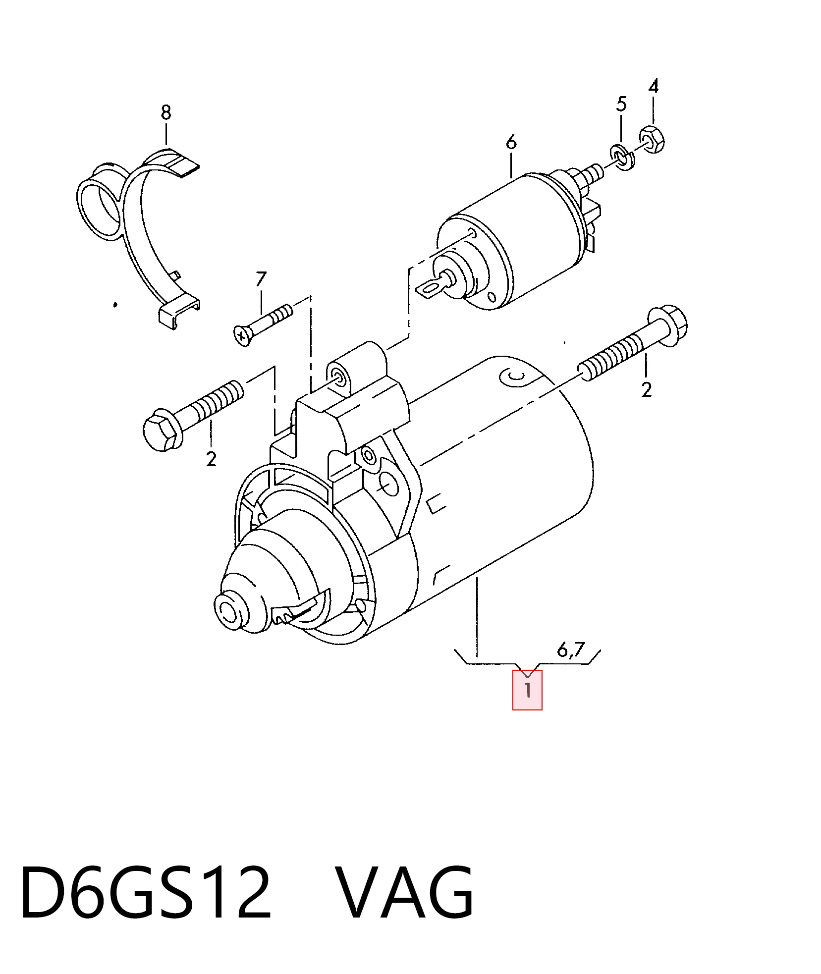 Motor de arranque VAG D6GS12