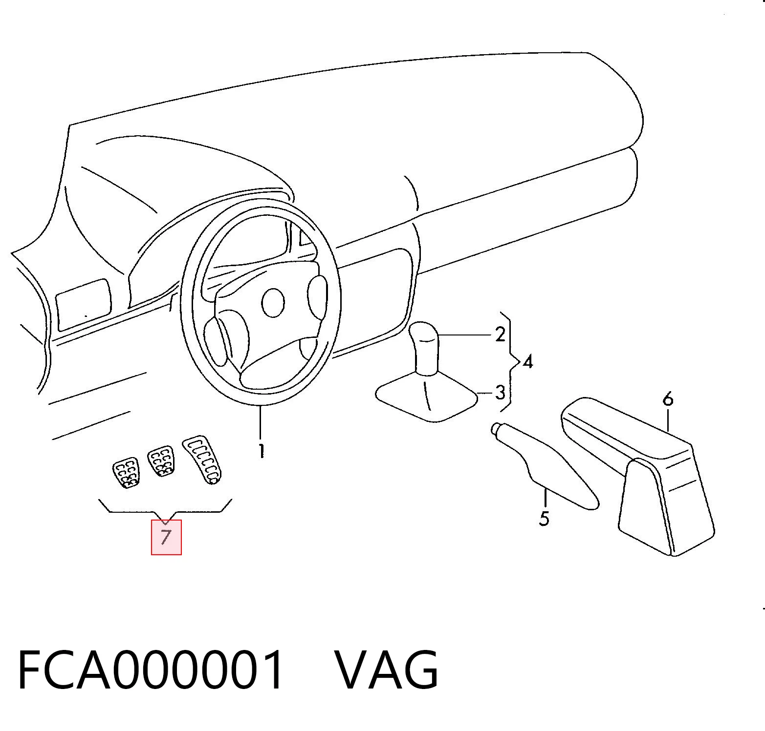 FCA000001 VAG Juego de cubrepedales
