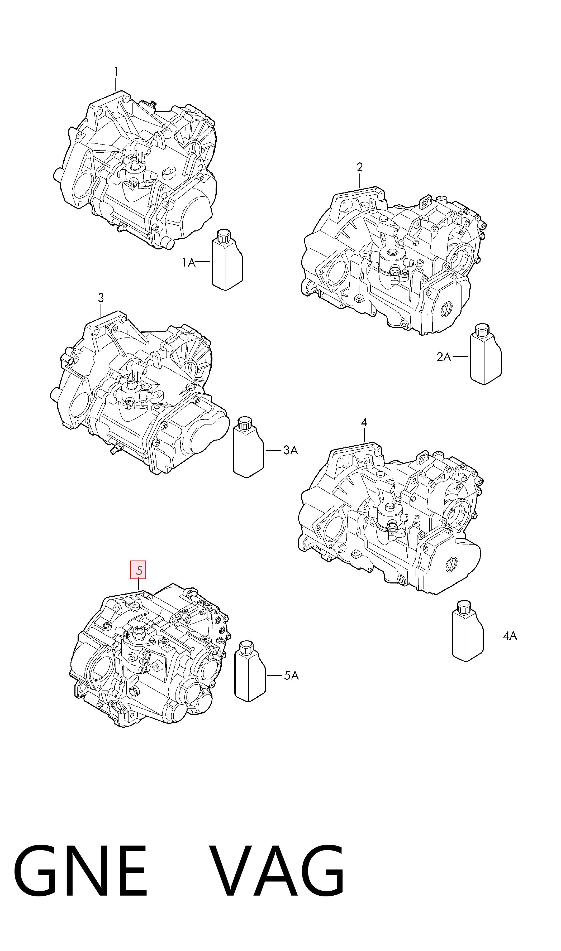 GNE VAG Transimisión manual