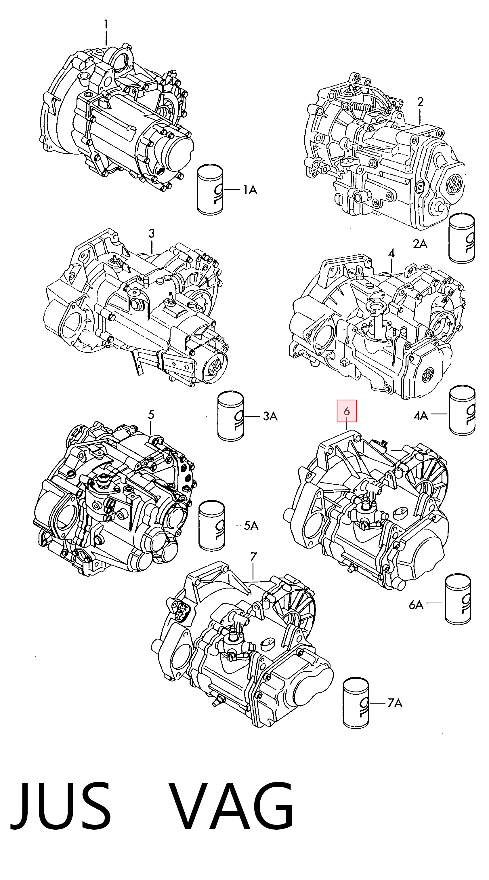 JUS VAG Transimisión manual